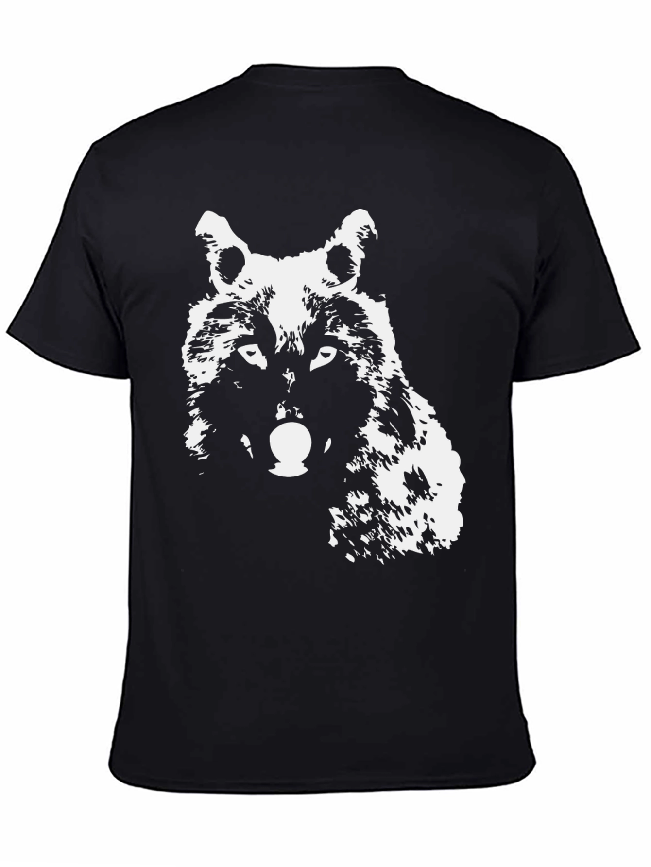 Wolf Graphic T-Shirt - Black Crew Neck Tee
