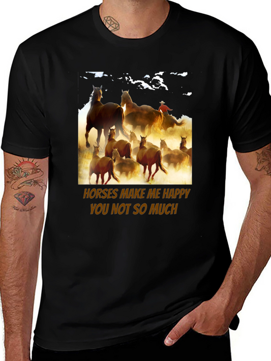 Horses Make Me Happy Graphic Tee
