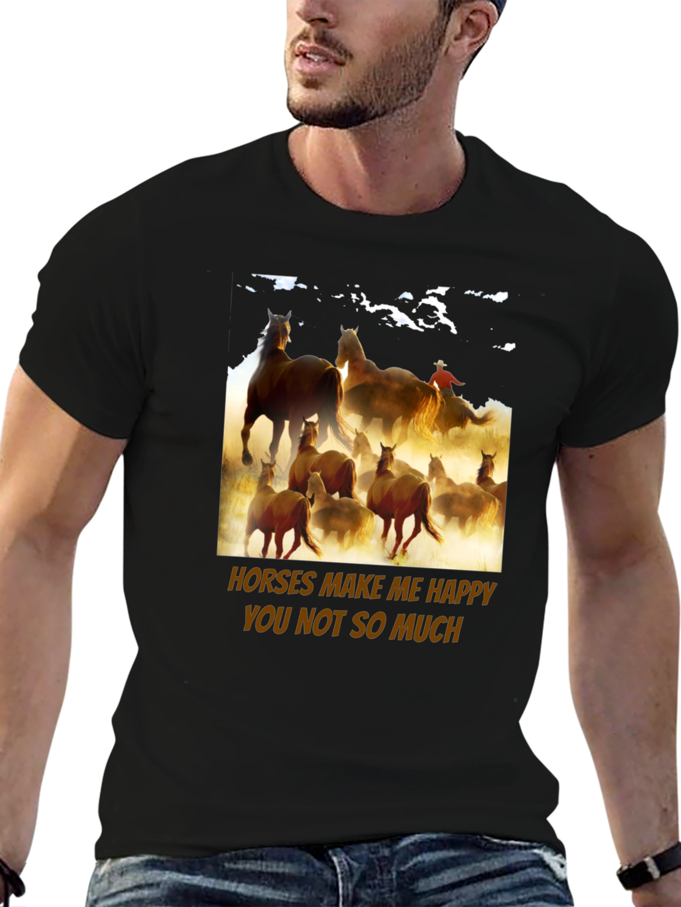 Horses Make Me Happy Graphic Tee