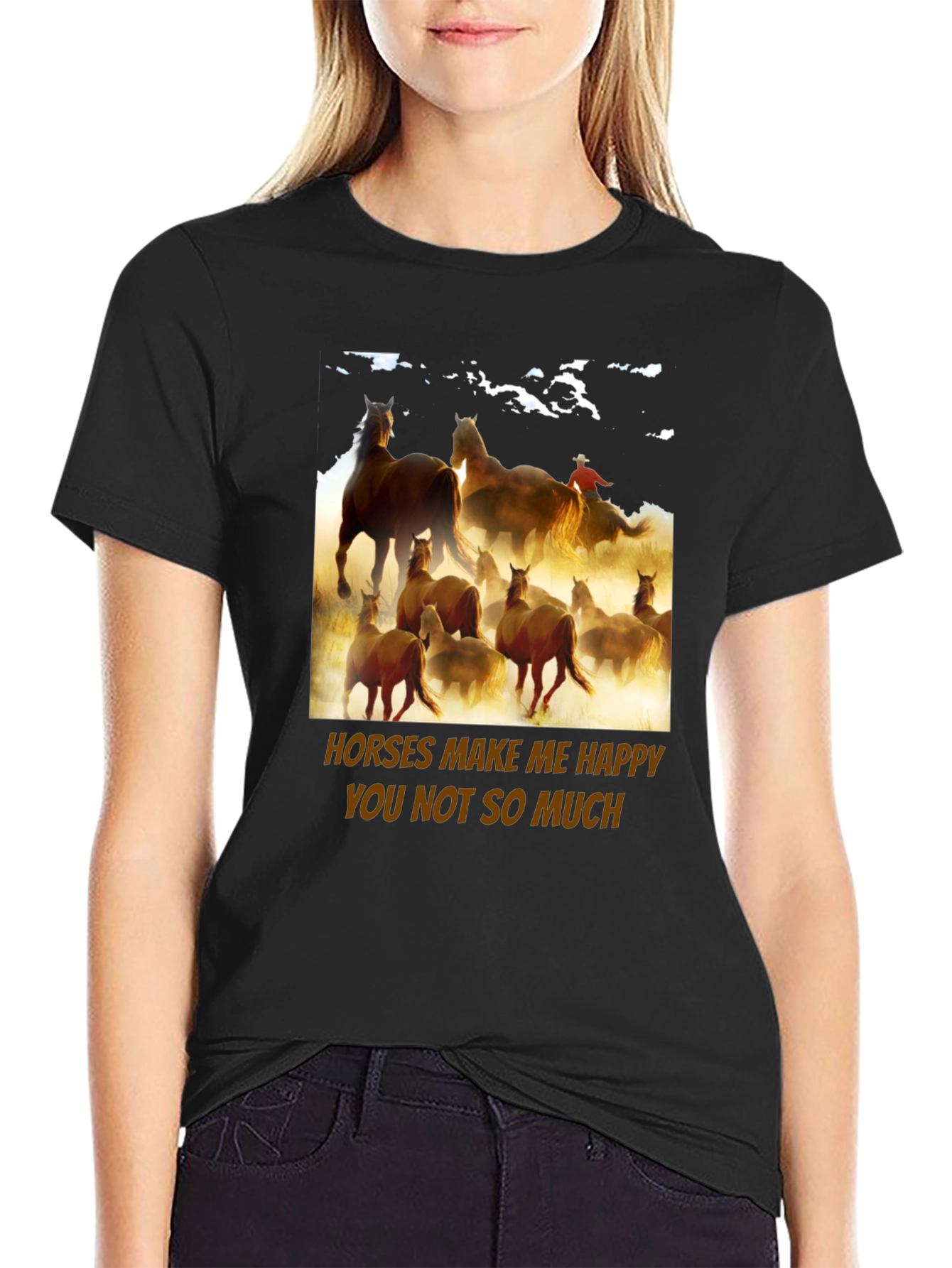Horses Make Me Happy Graphic Tee