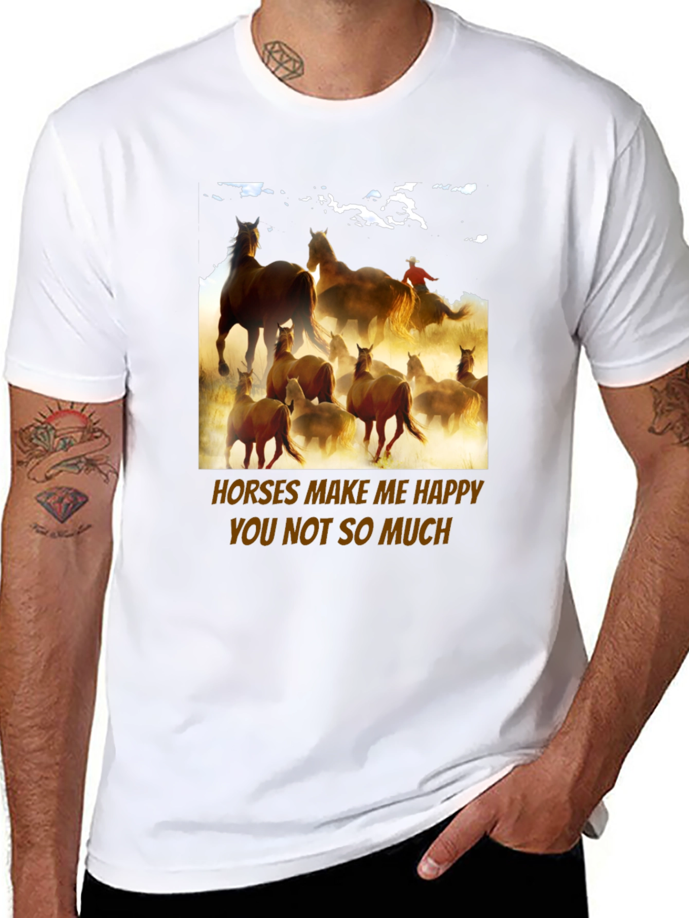 Horses Make Me Happy Graphic Tee