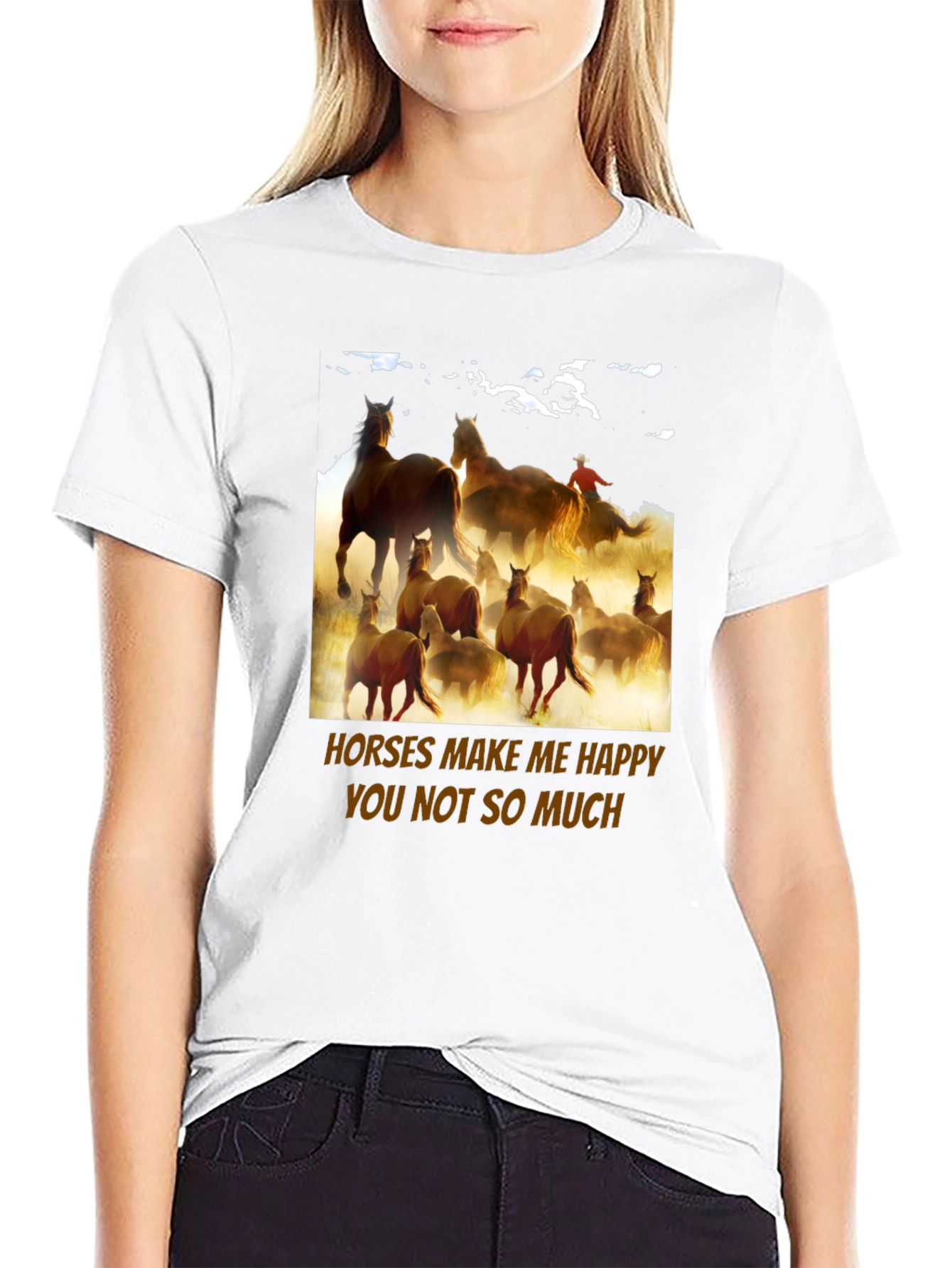 Horses Make Me Happy Graphic Tee