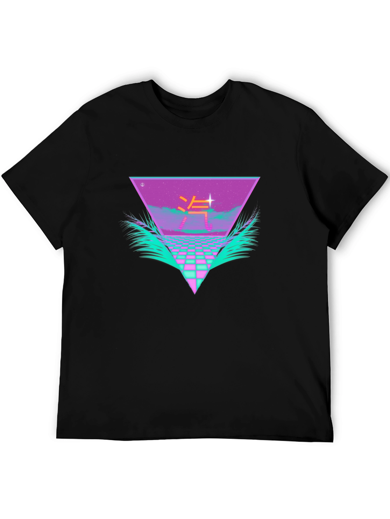 Retro Wave Black T-Shirt Vaporwave Style