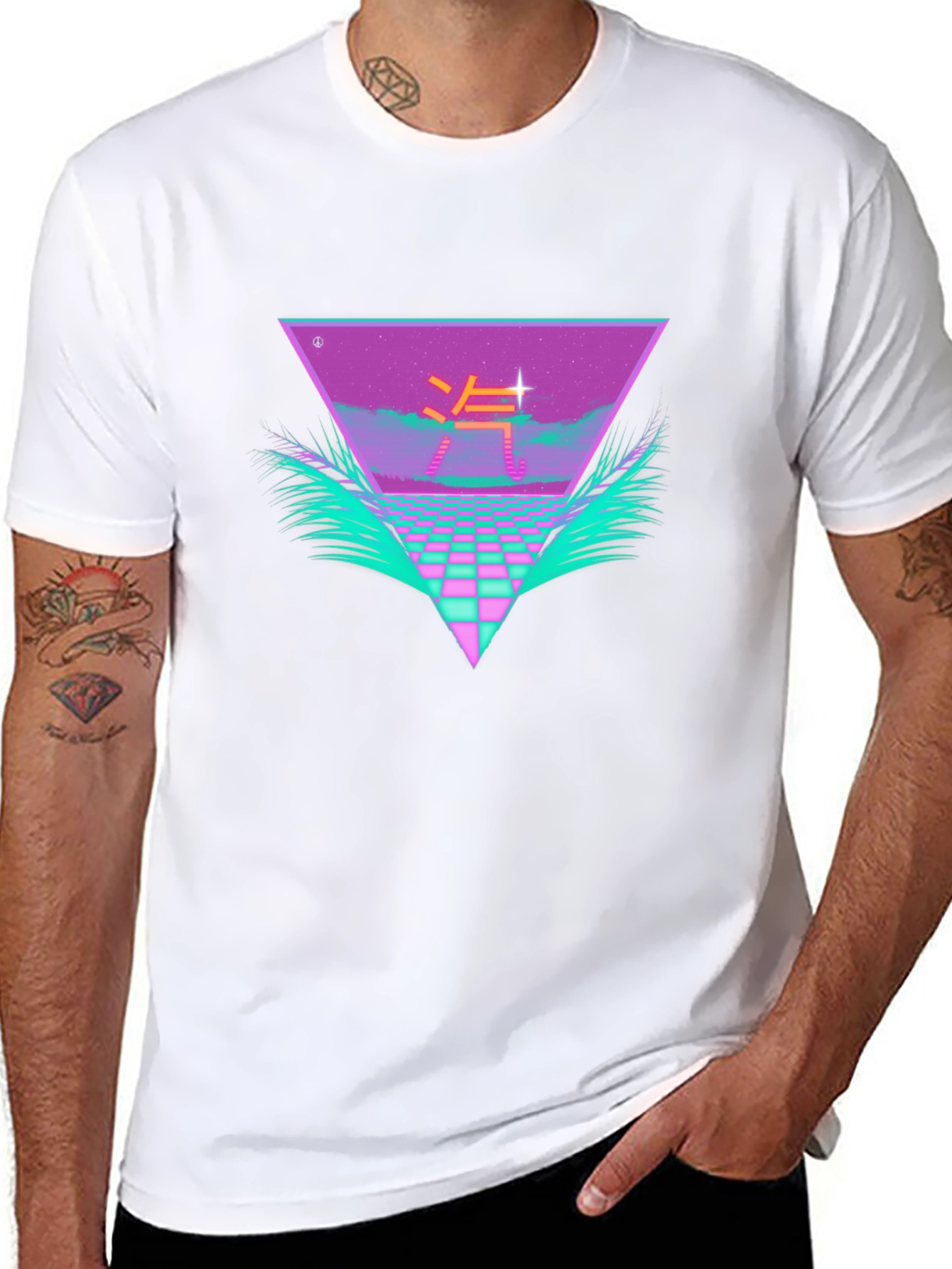Retro Wave Black T-Shirt Vaporwave Style