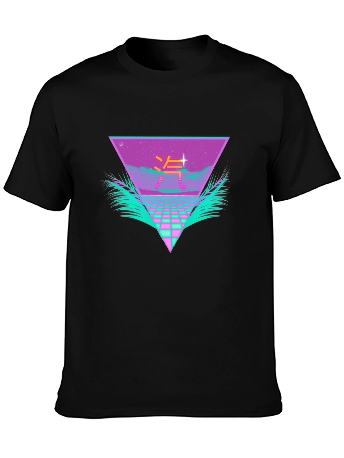 Retro Wave Black T-Shirt Vaporwave Style