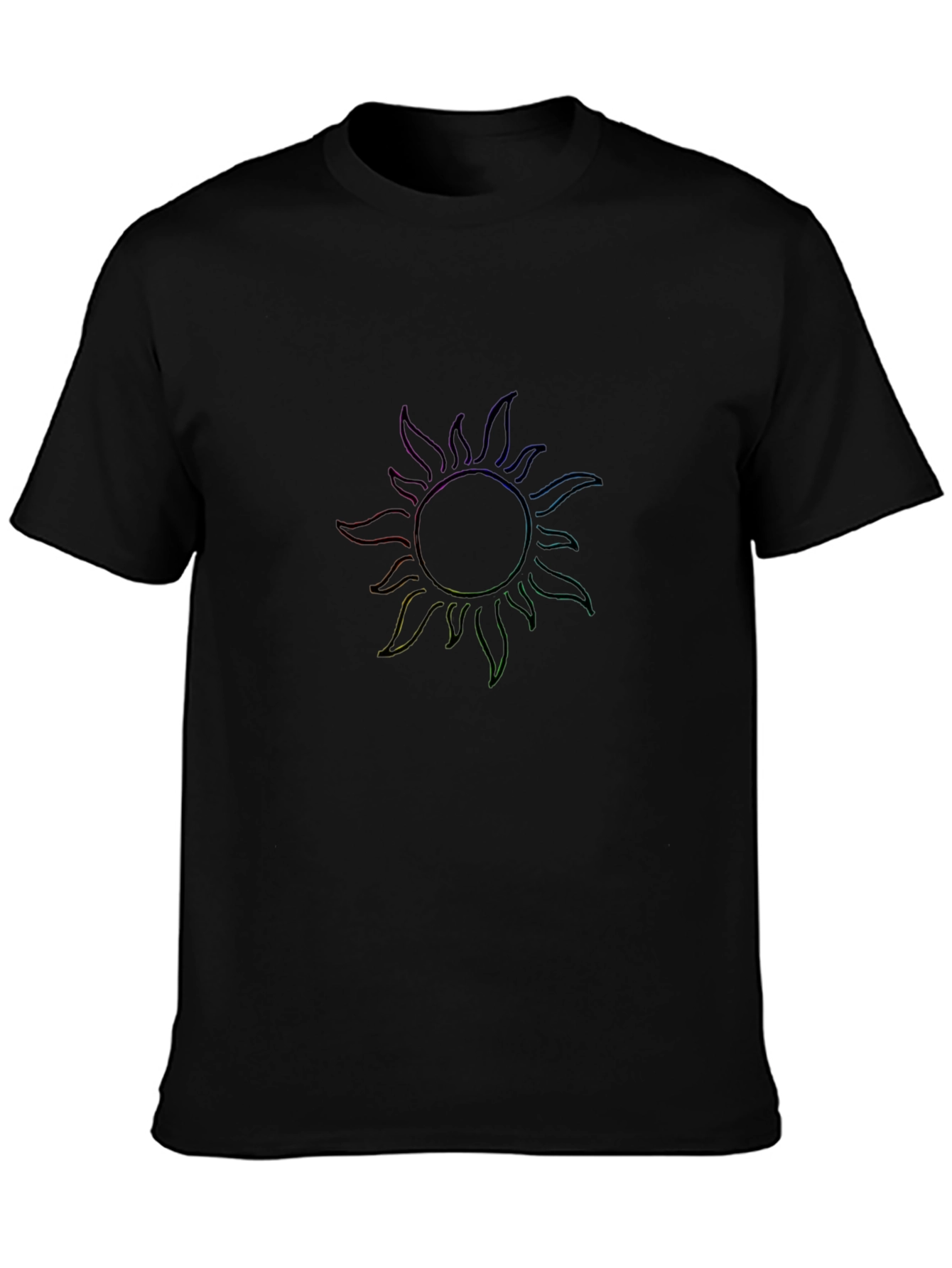 Rainbow Sun Graphic Black T-Shirt