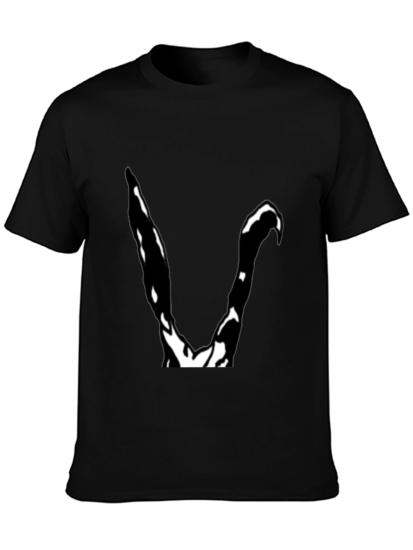 Abstract V Graphic Black T-Shirt