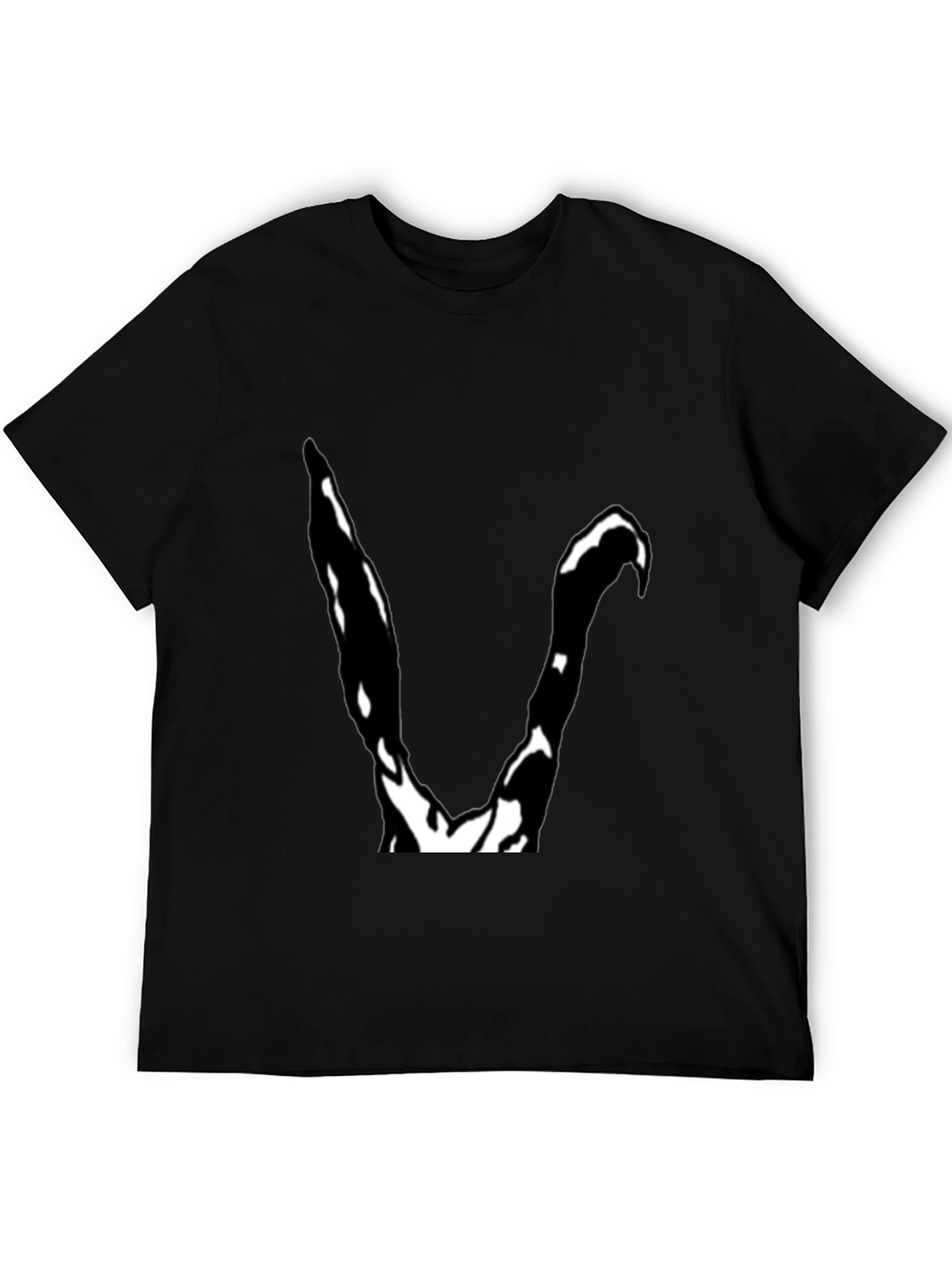 Abstract V Graphic Black T-Shirt