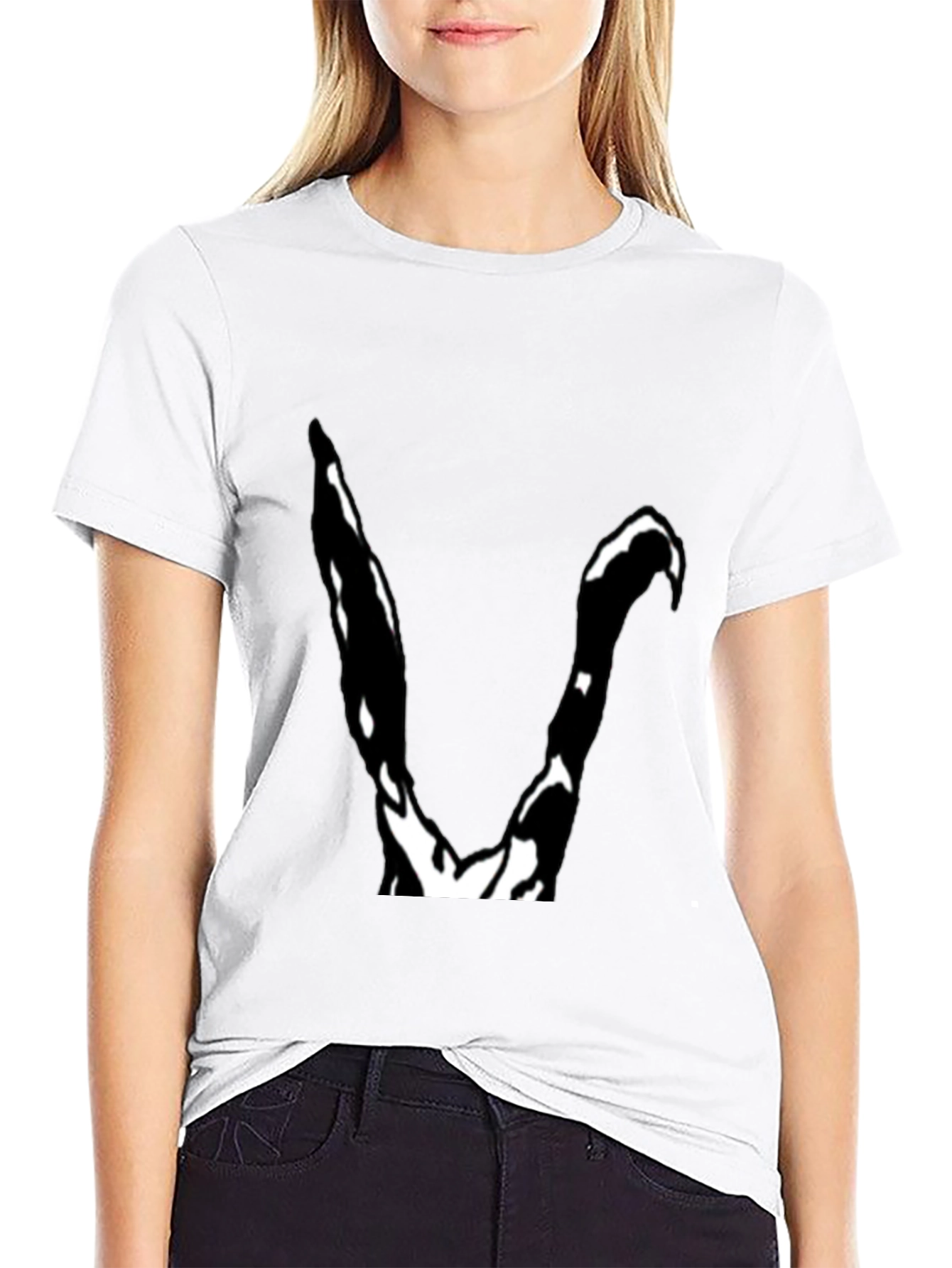 Abstract V Graphic Black T-Shirt
