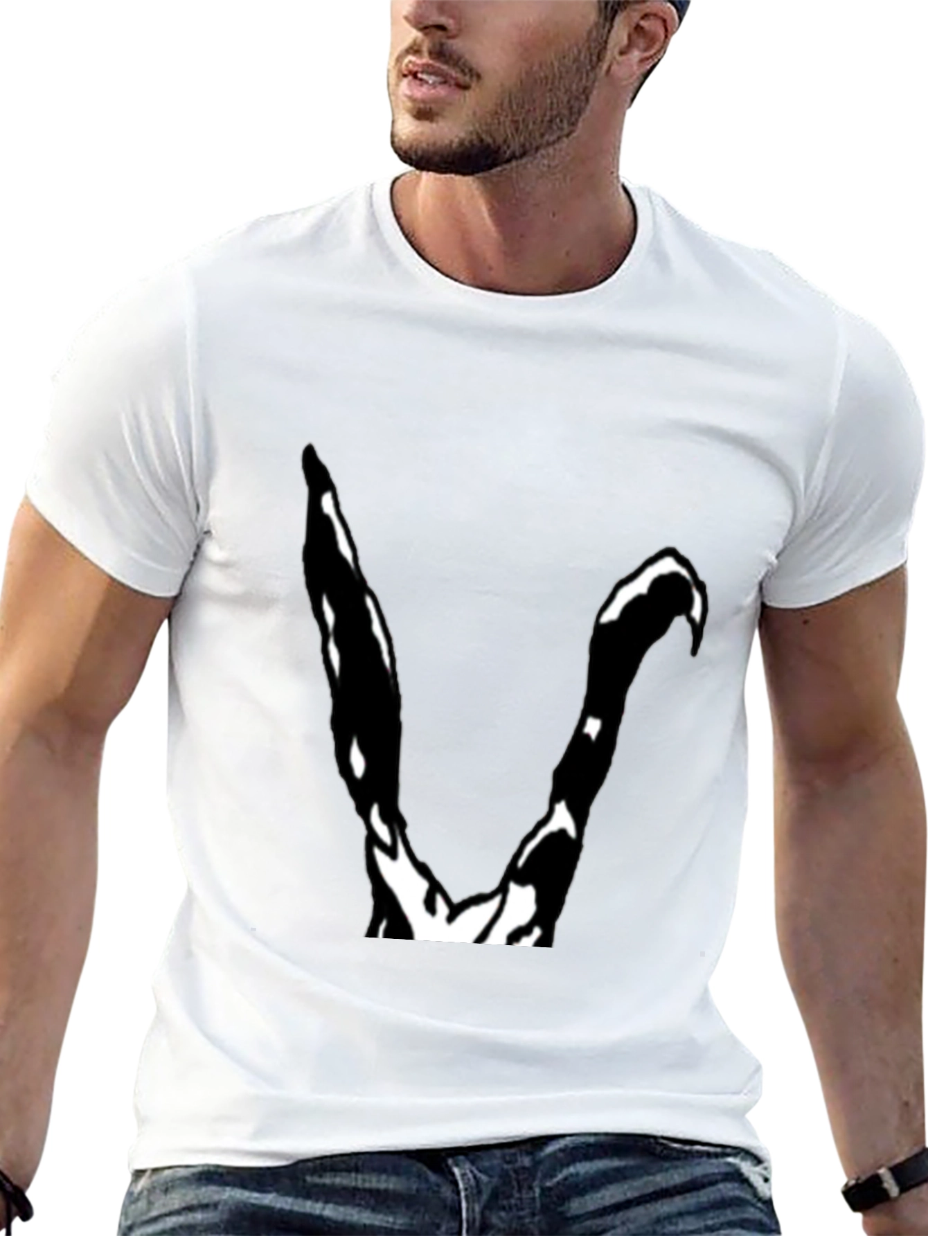 Abstract V Graphic Black T-Shirt