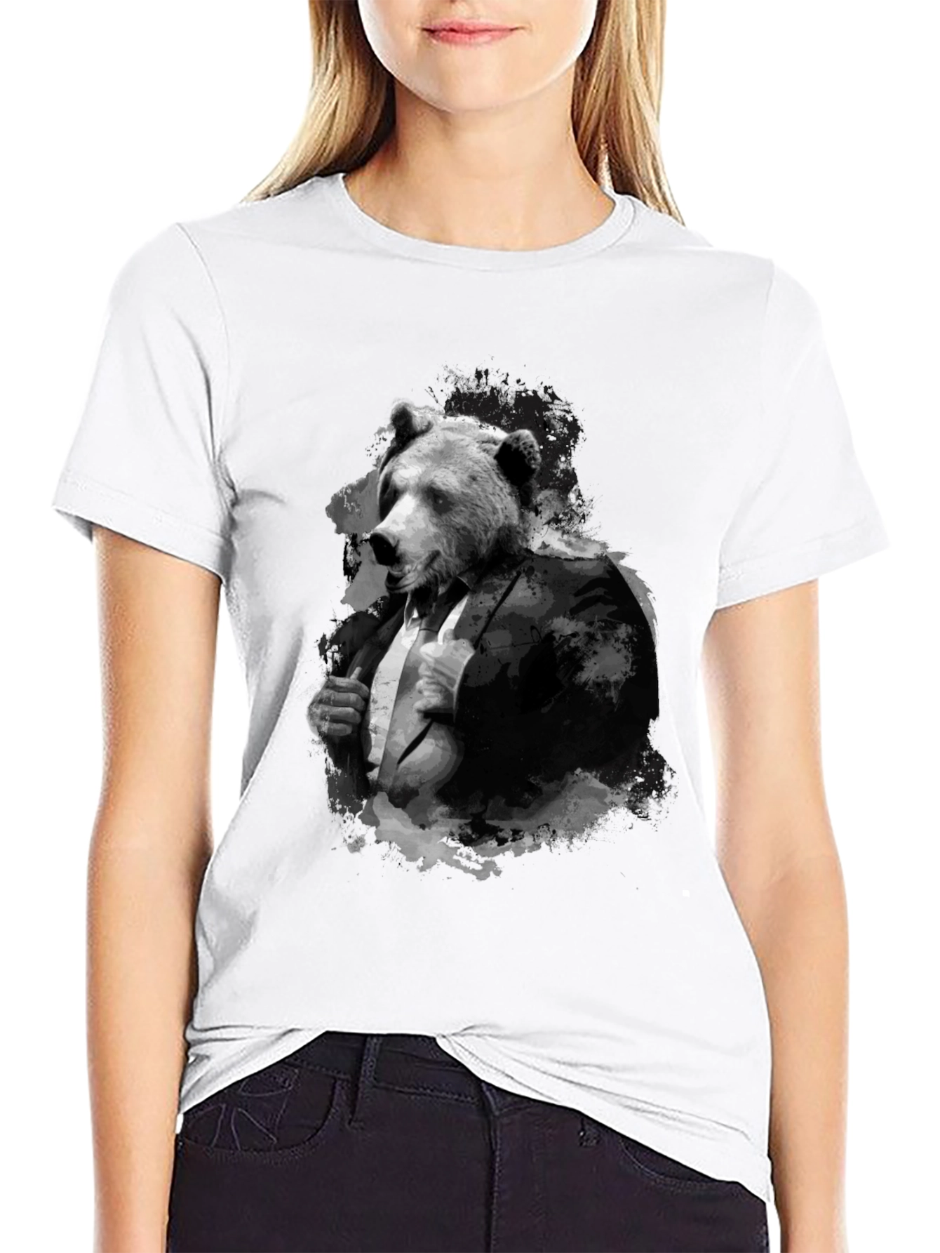 Bear in Suit T-Shirt - Menswear Animal Graphic Tee