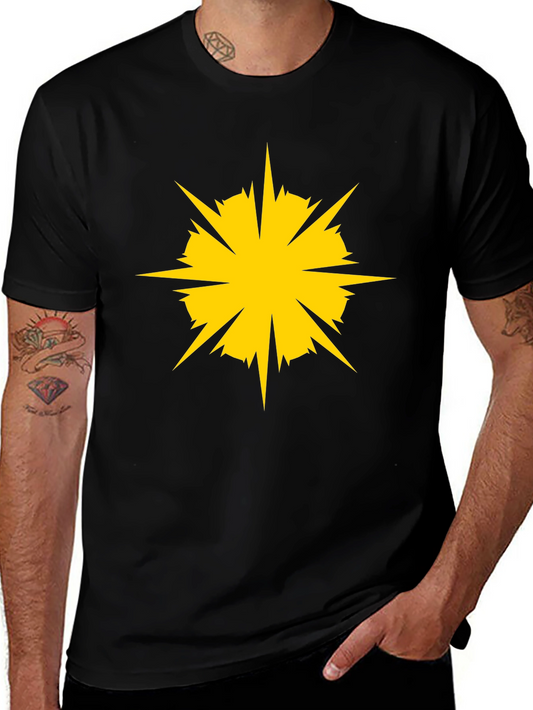 Black Tee with Yellow Starburst Graphic