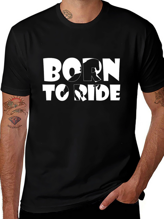 Born to Ride Black T-Shirt with Horse Graphic