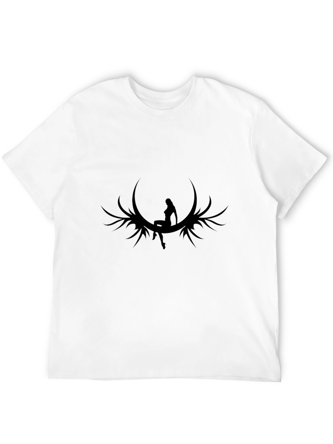 Black Graphic Tee - Fairy Moon Design - Menswear