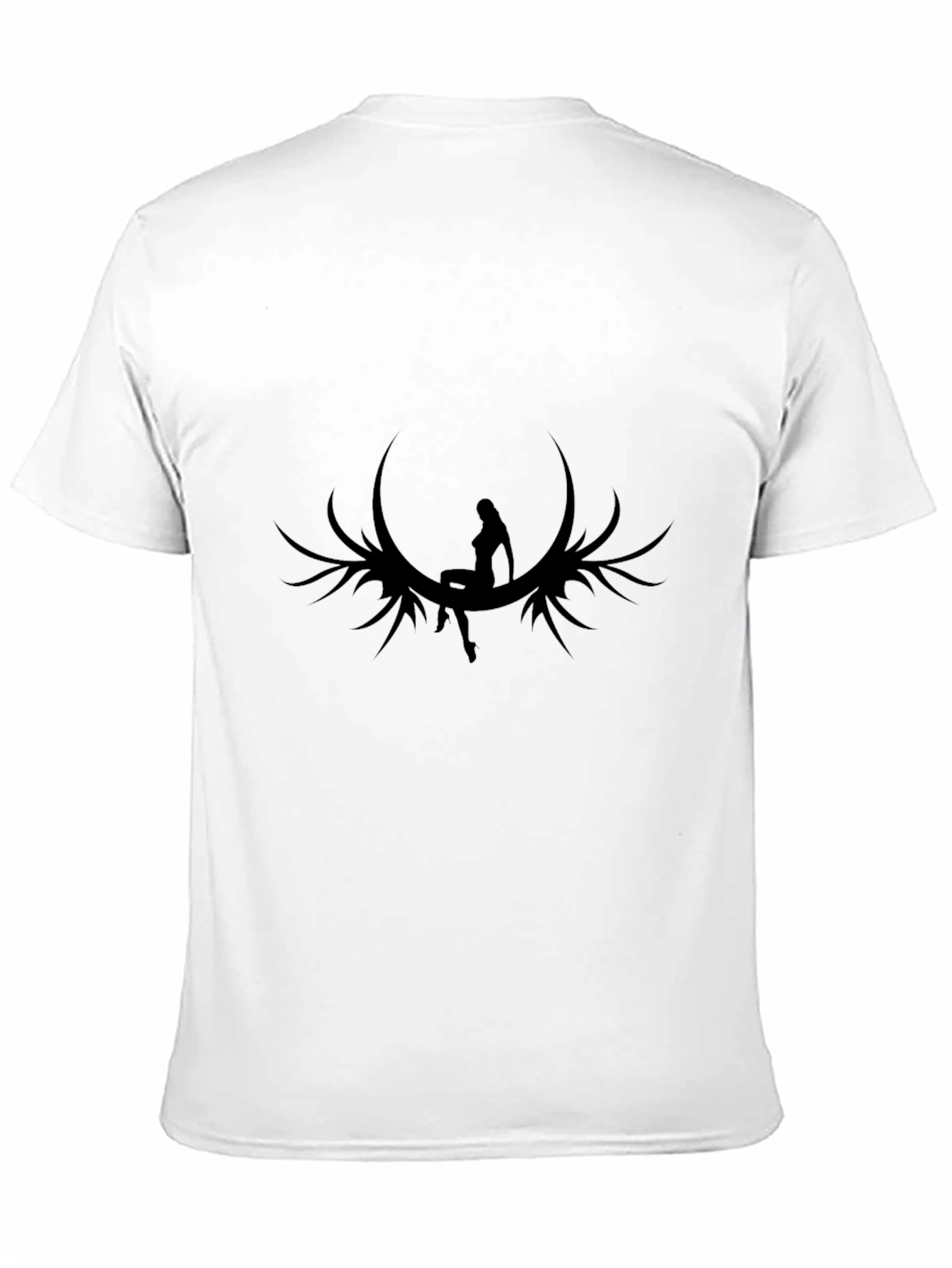 Black Graphic Tee - Fairy Moon Design - Menswear