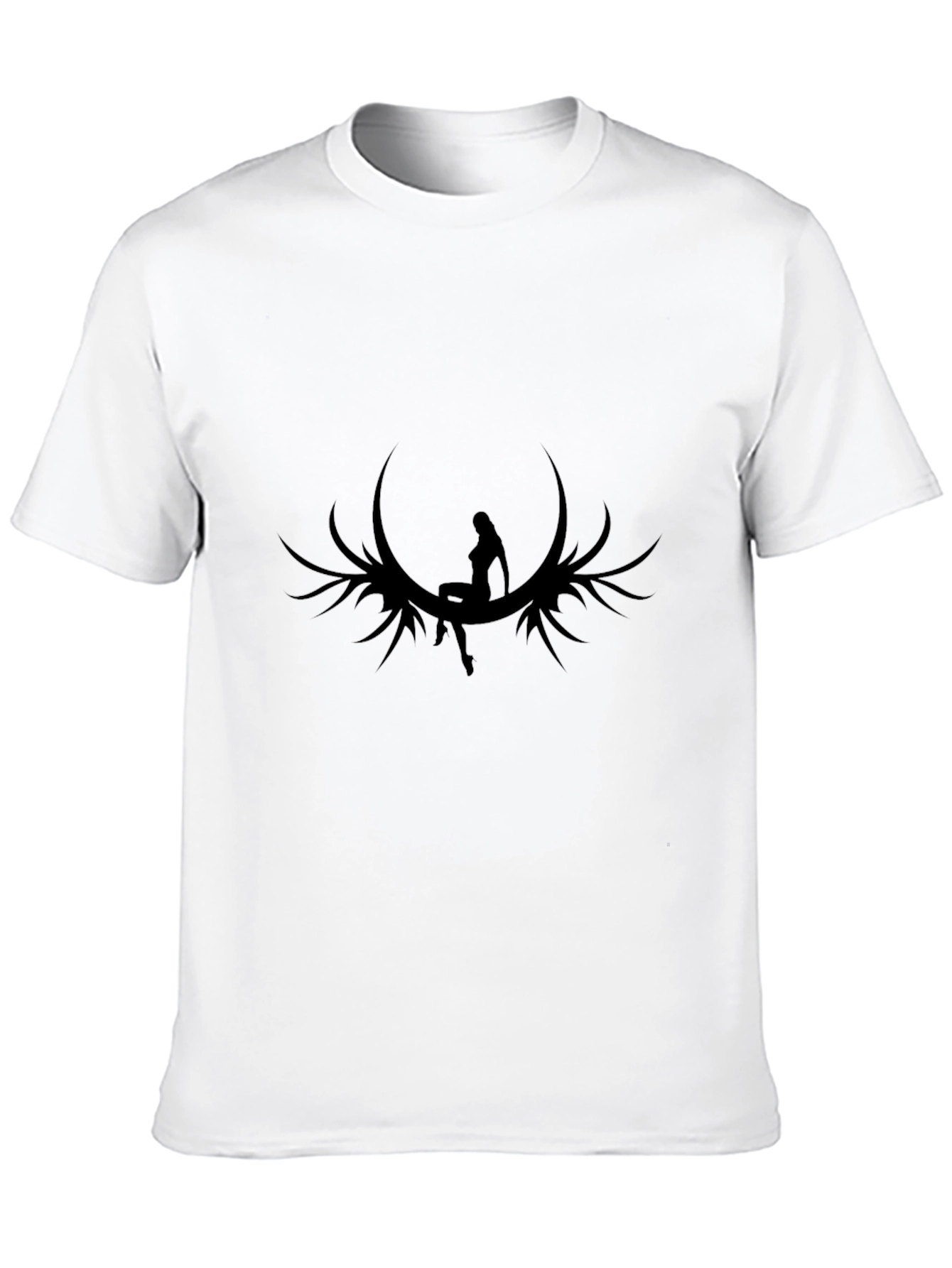 Black Graphic Tee - Fairy Moon Design - Menswear