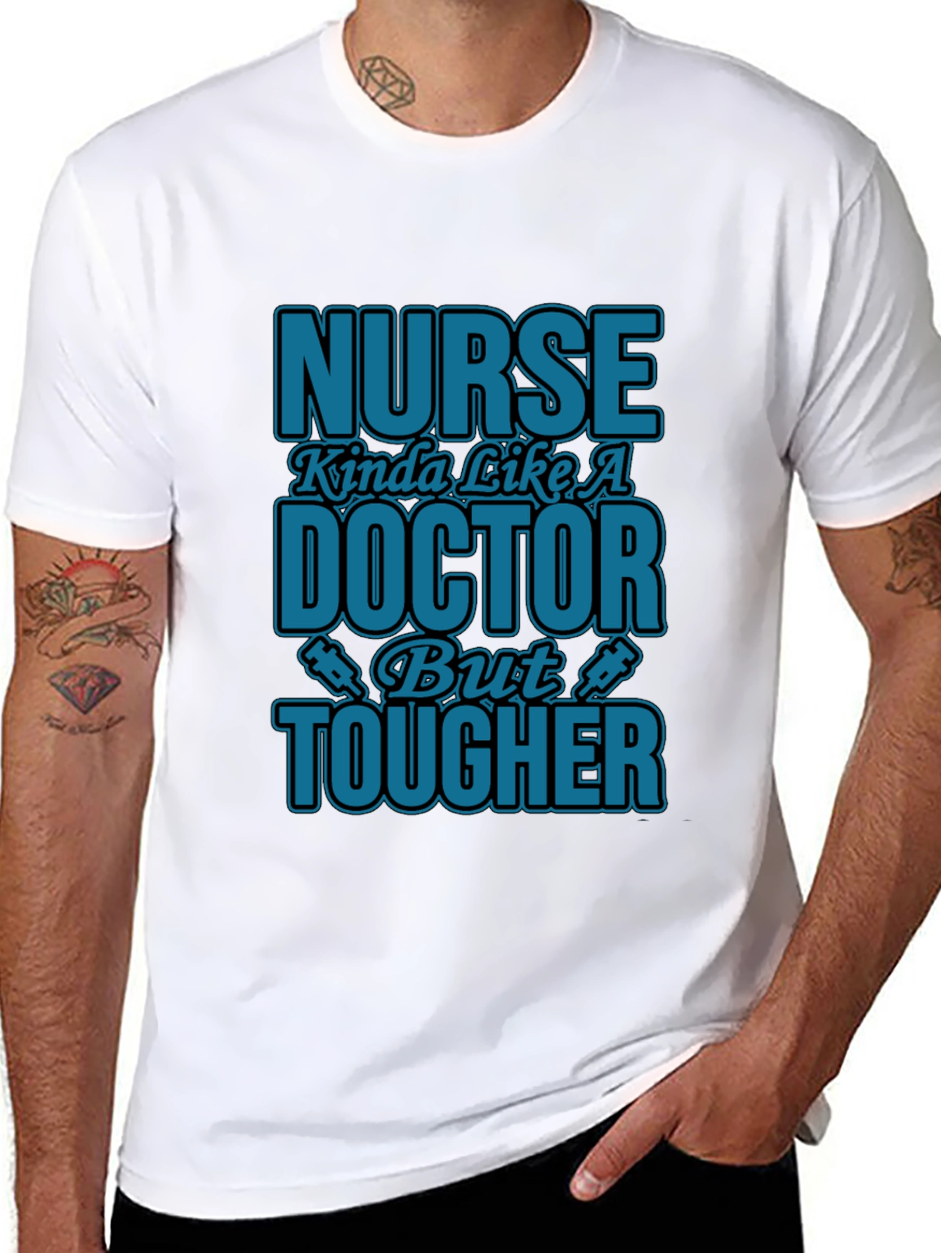 Nurse Tougher Than Doctor Novelty Graphic T-Shirt