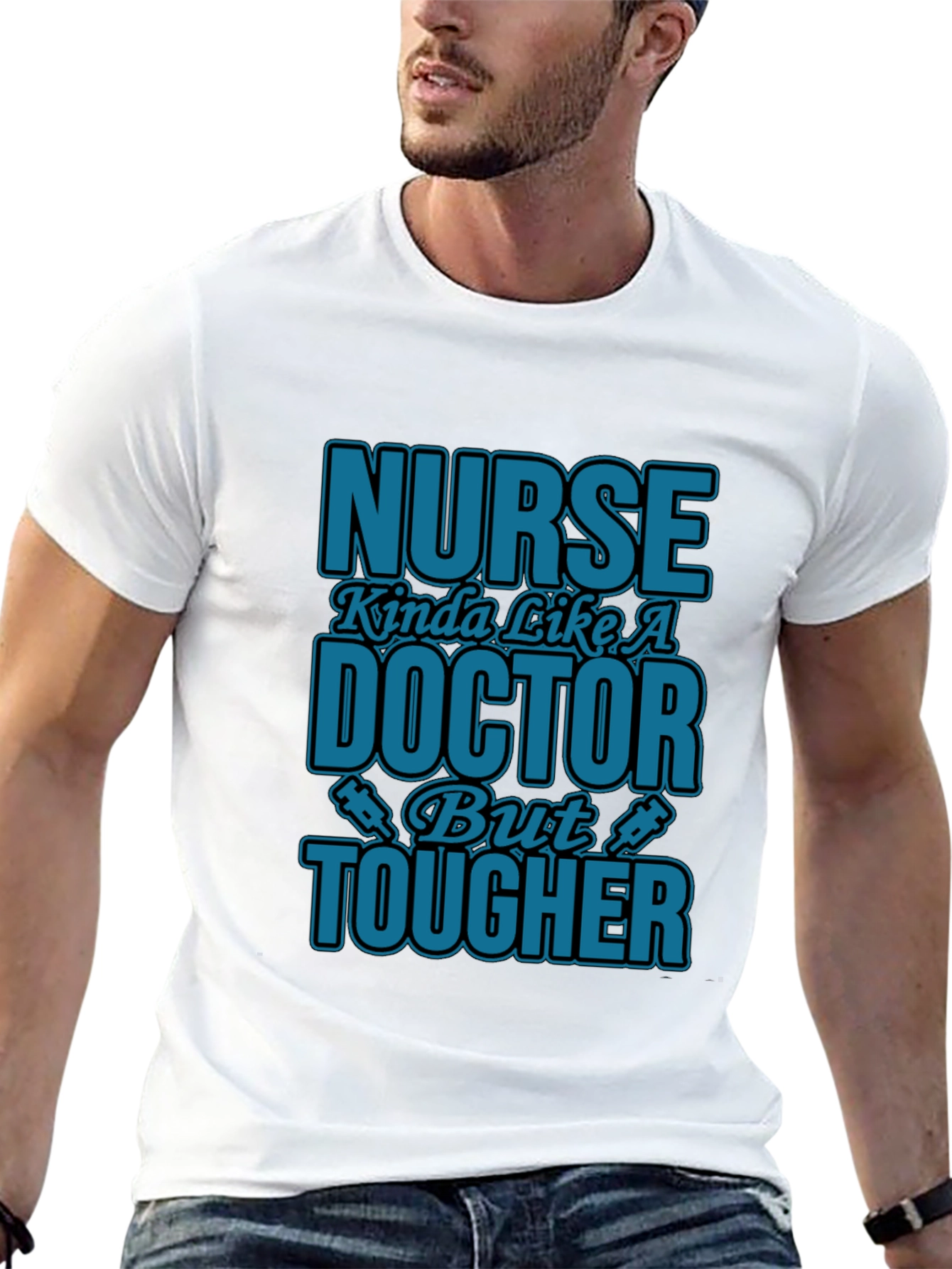 Nurse Tougher Than Doctor Novelty Graphic T-Shirt