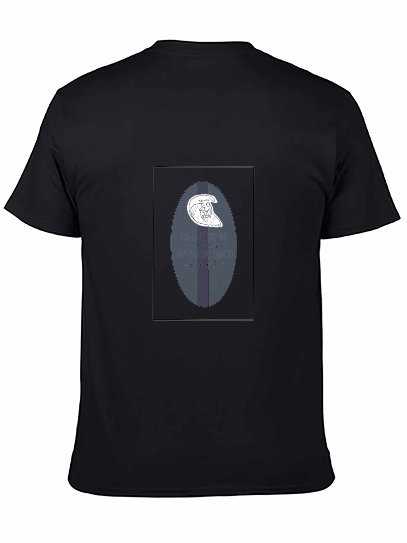 Cool Surfboard Tee - Casual Black T-Shirt