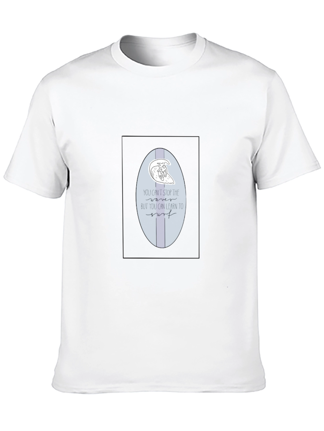 Cool Surfboard Tee - Casual Black T-Shirt