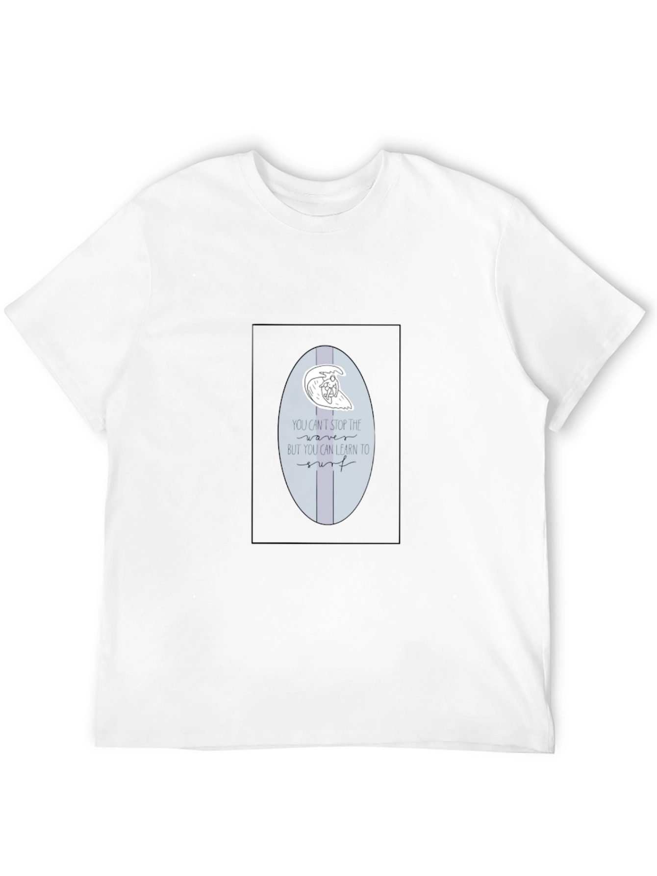 Cool Surfboard Tee - Casual Black T-Shirt
