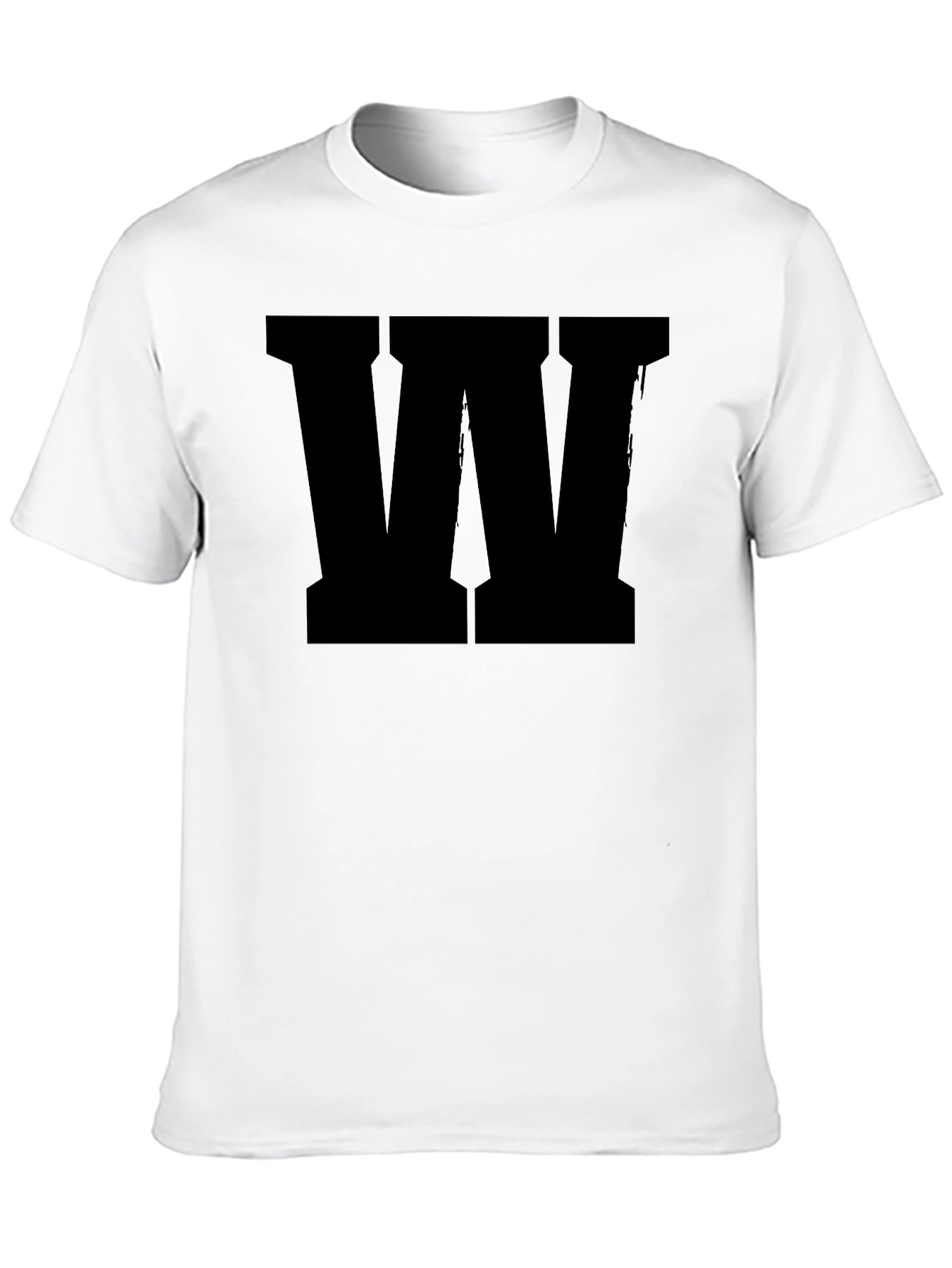 Bold Letter W Graphic Tee - Classic Black