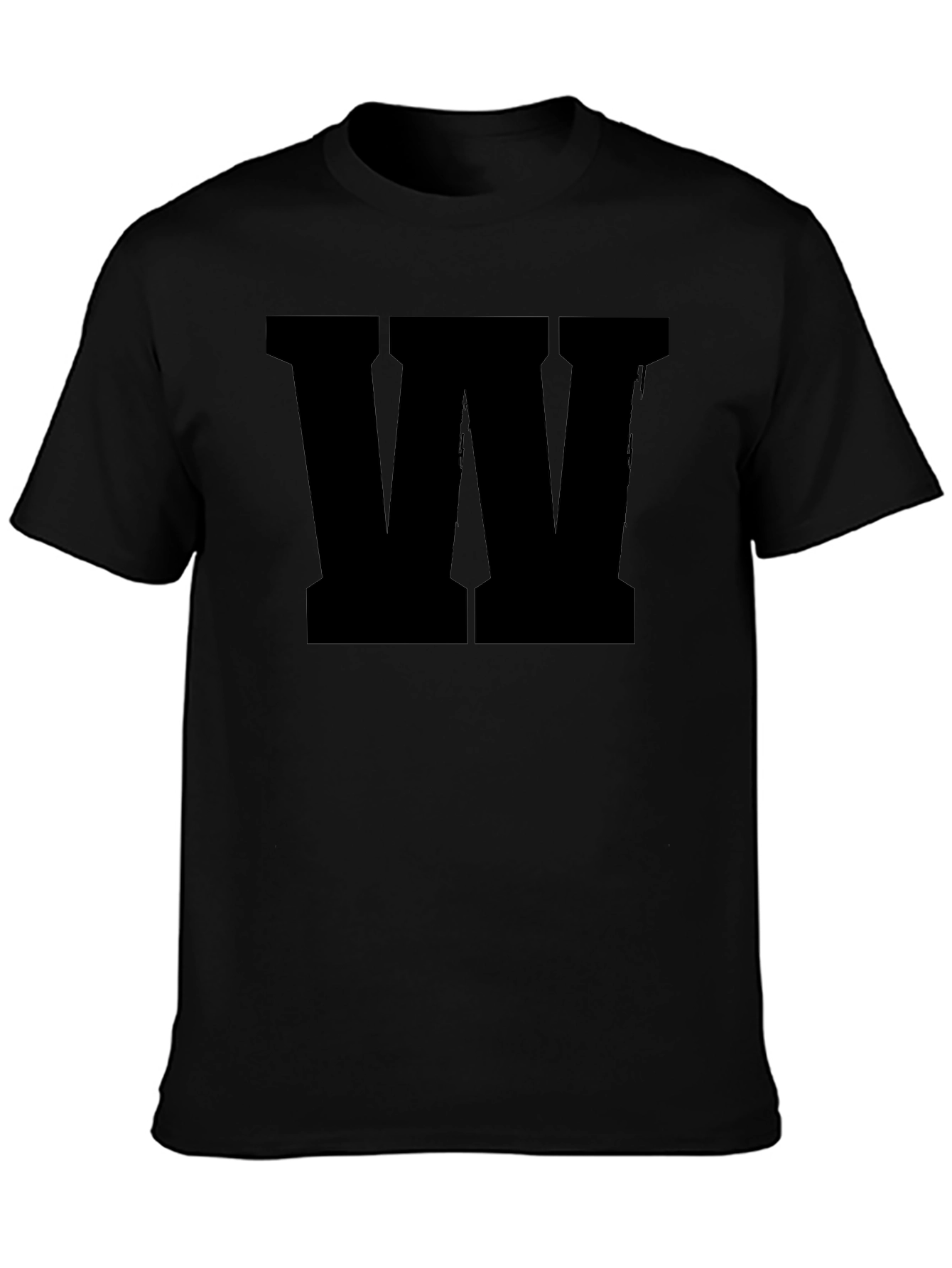 Bold Letter W Graphic Tee - Classic Black
