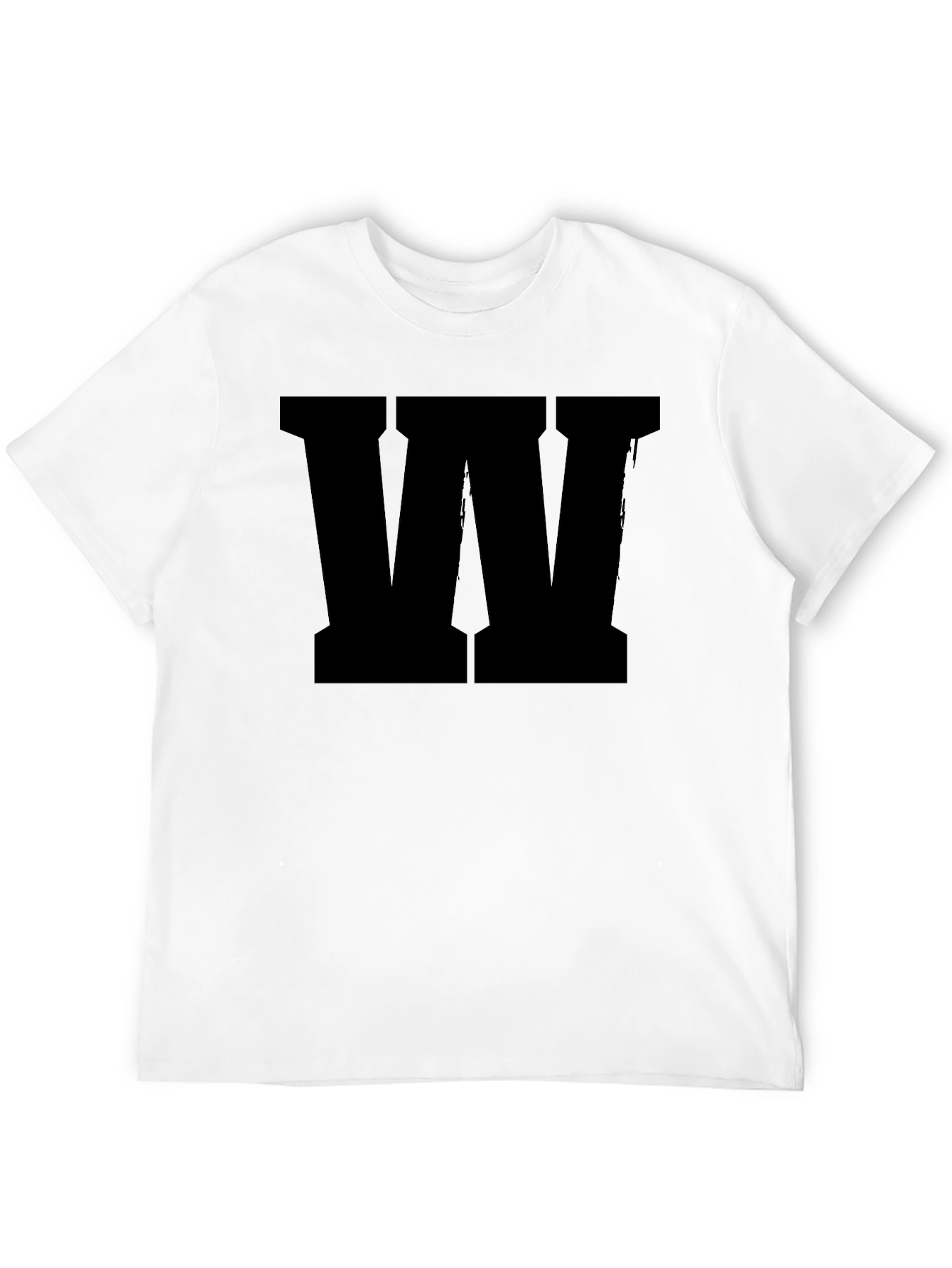 Bold Letter W Graphic Tee - Classic Black