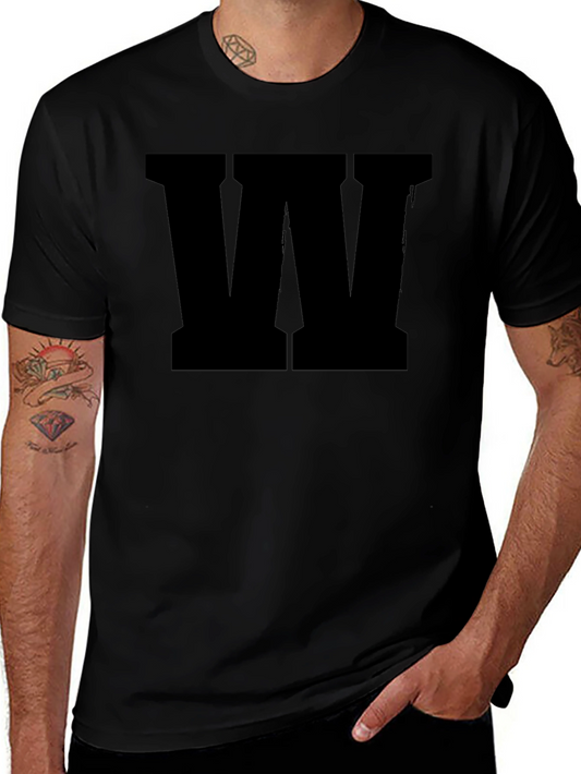 Bold Letter W Graphic Tee - Classic Black