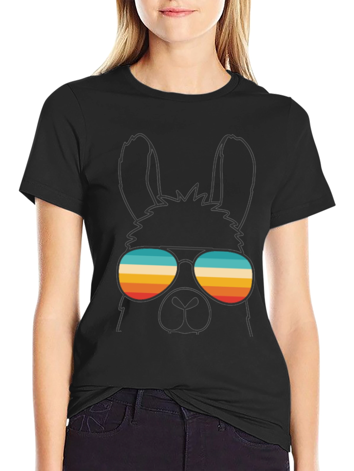 Cool Llama T-Shirt - Retro Sunglasses Design