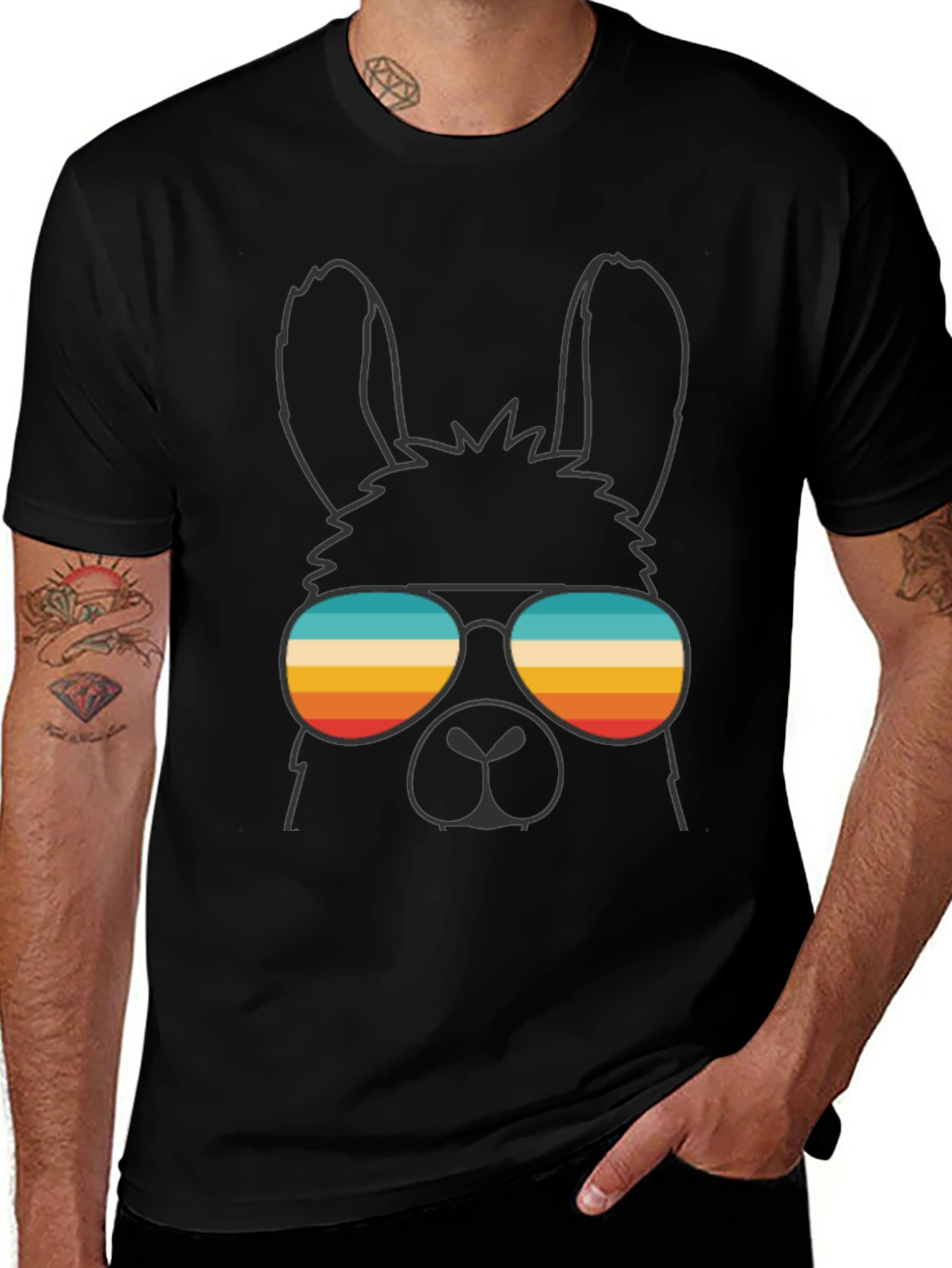 Cool Llama T-Shirt - Retro Sunglasses Design