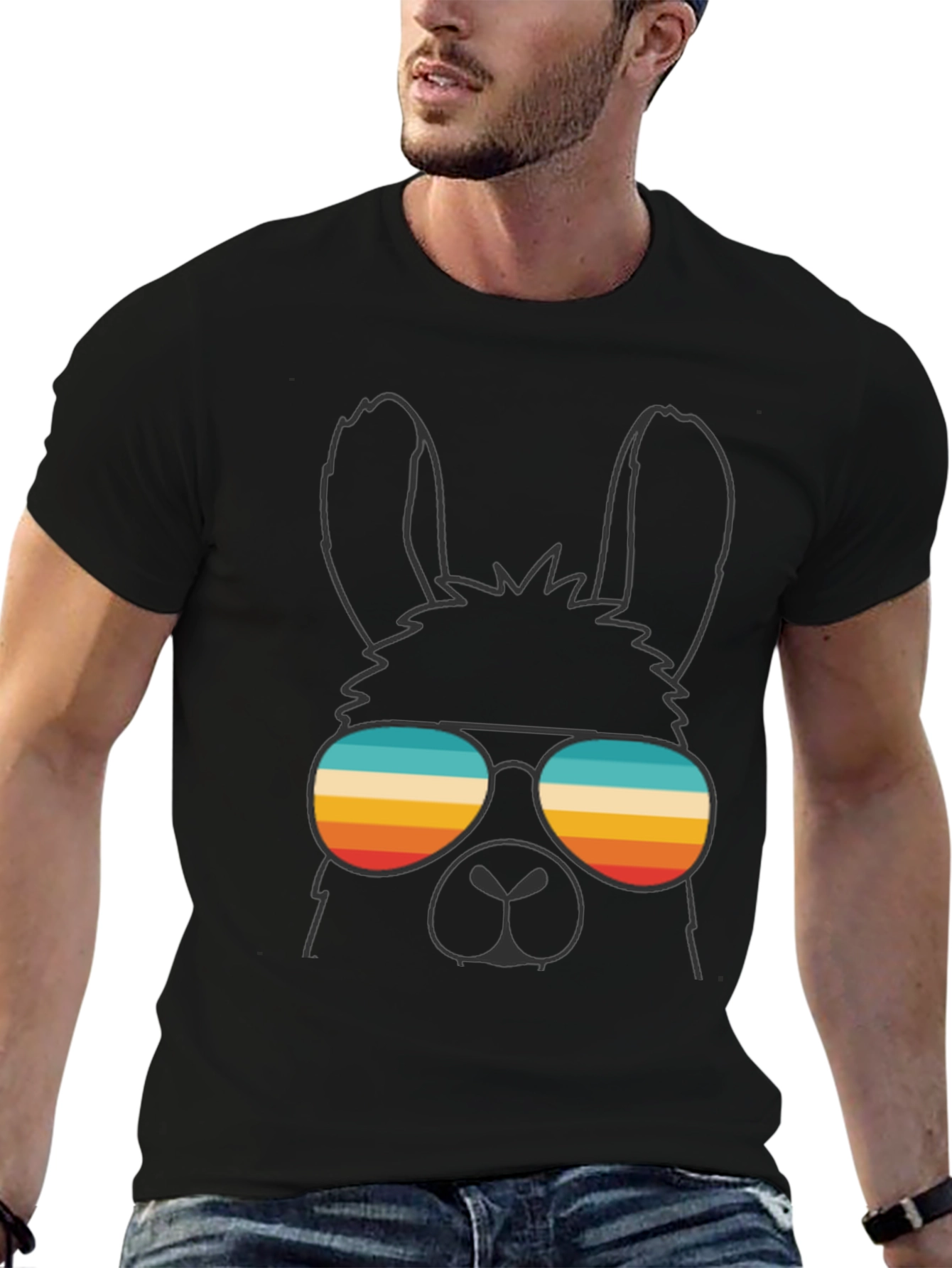Cool Llama T-Shirt - Retro Sunglasses Design