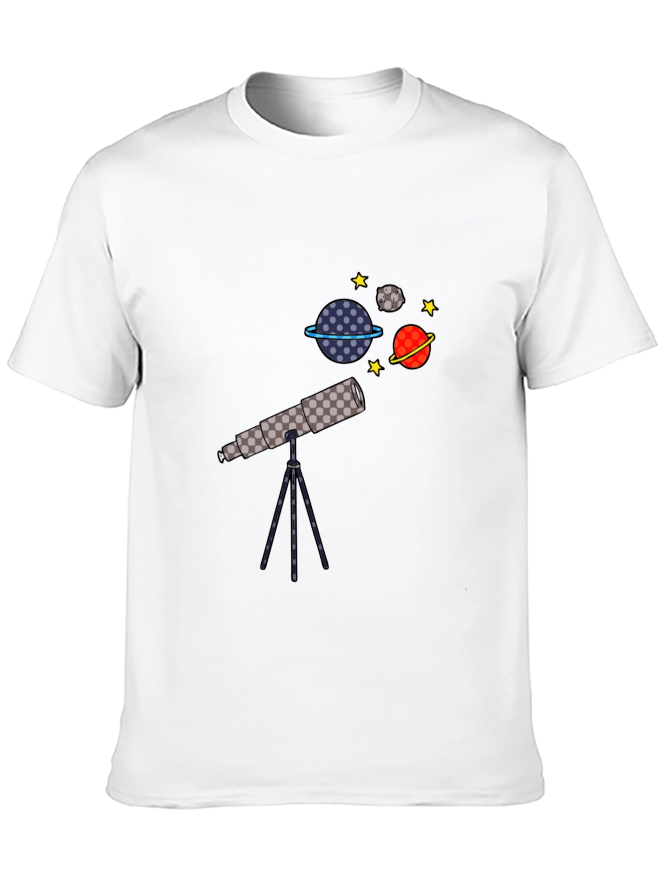 Space Explorer T-Shirt - Telescope Planets Graphic Tee