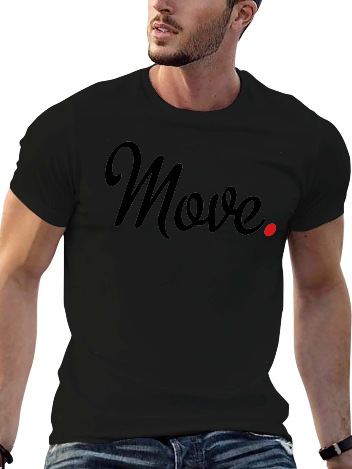 Move Black Graphic Tee - Stylish Casual Wear