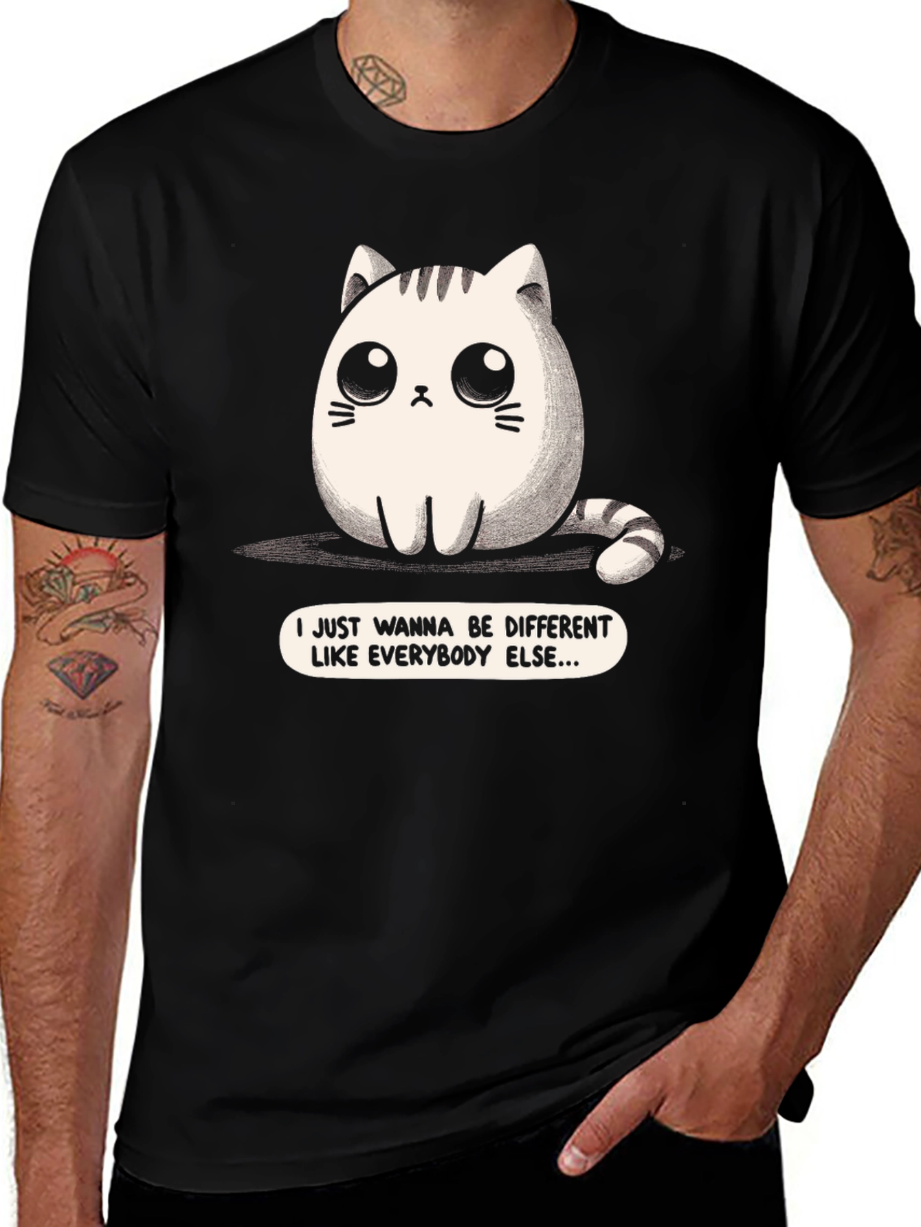 Unique Cat Graphic T-Shirt - Be Different!