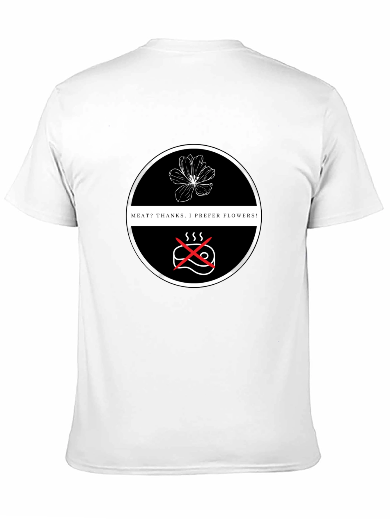 Vegan Flower Power T-Shirt - No Meat Please!