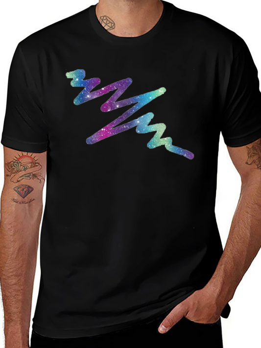 Galaxy Wave Black Tee - Cosmic Style