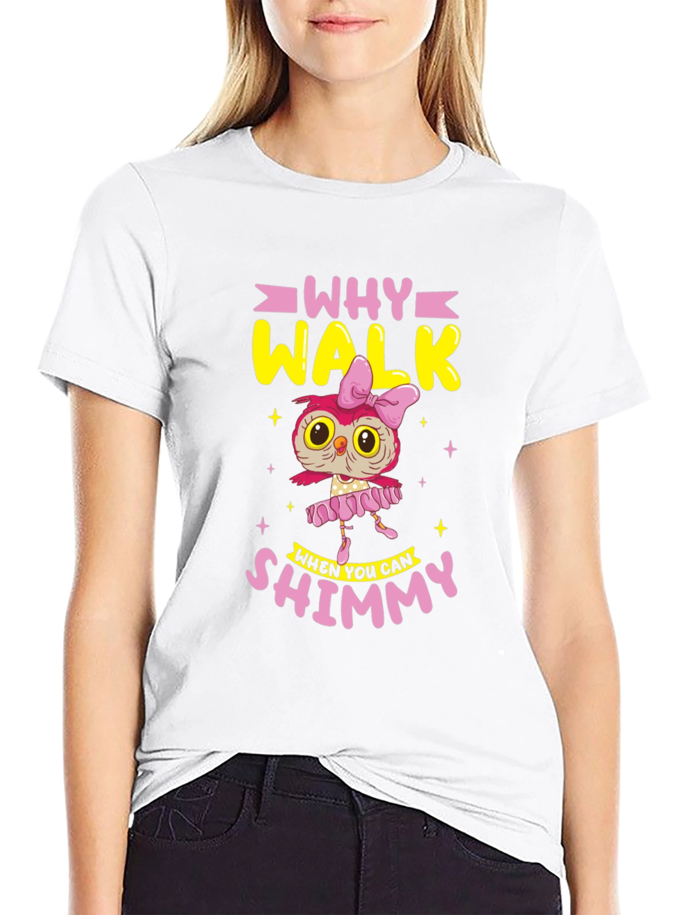 Why Walk Shimmy Owl T-Shirt