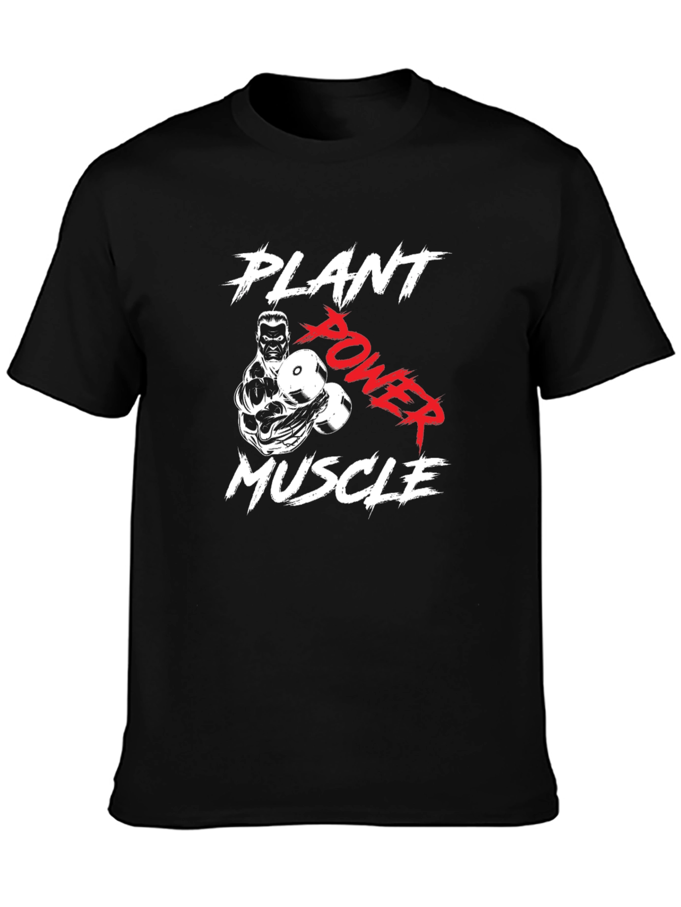 Plant Power Muscle T-Shirt - Black Gym Tee