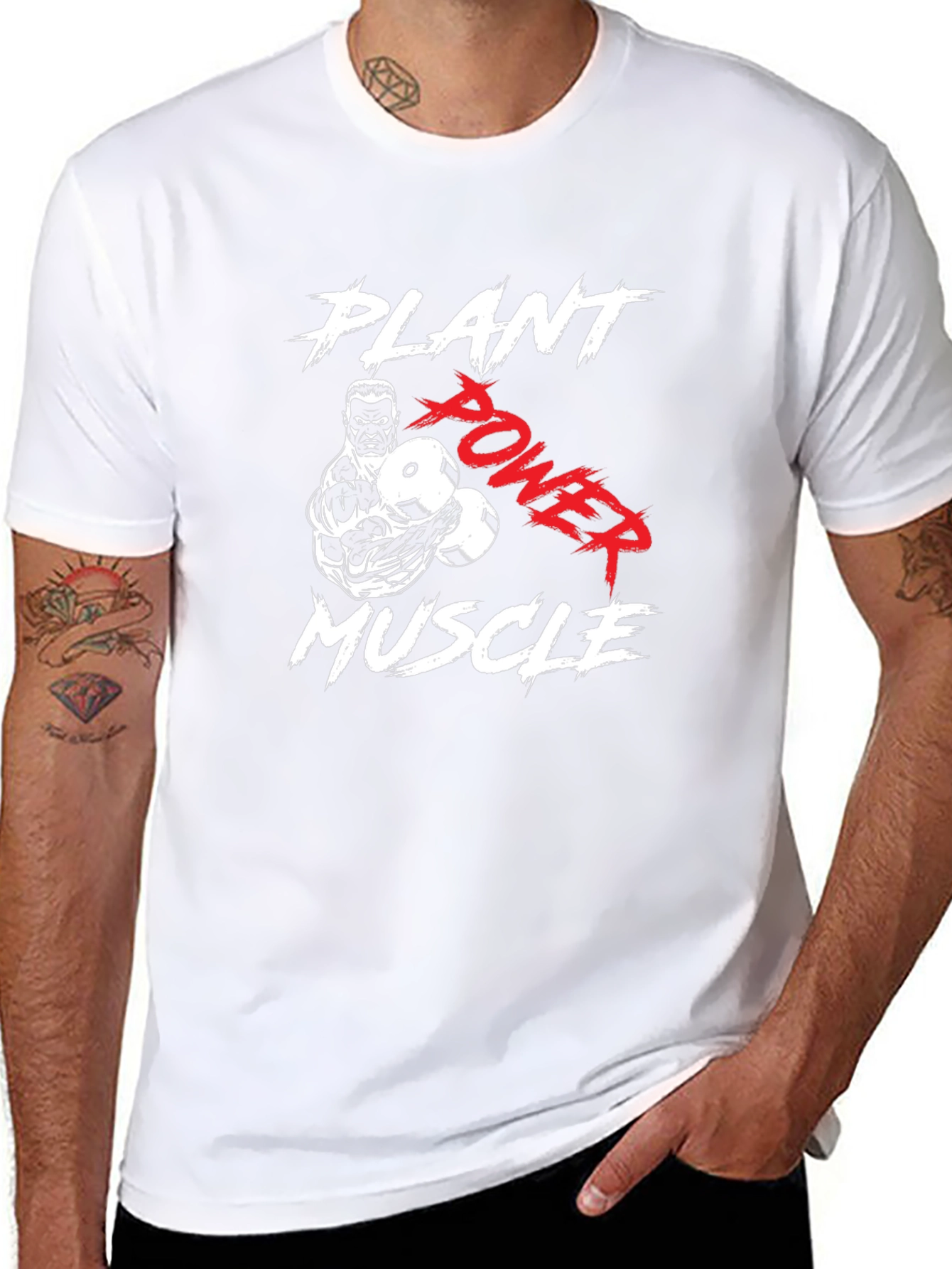 Plant Power Muscle T-Shirt - Black Gym Tee