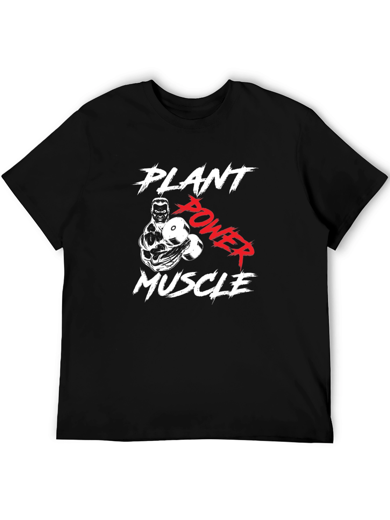 Plant Power Muscle T-Shirt - Black Gym Tee