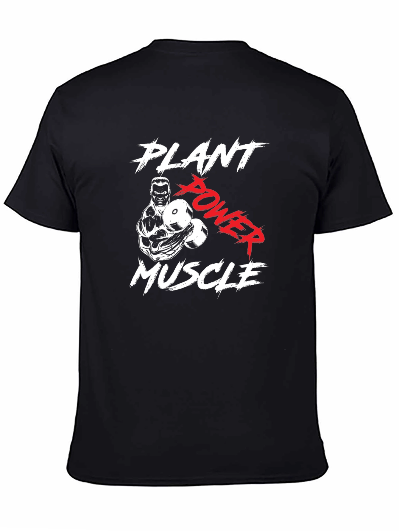 Plant Power Muscle T-Shirt - Black Gym Tee