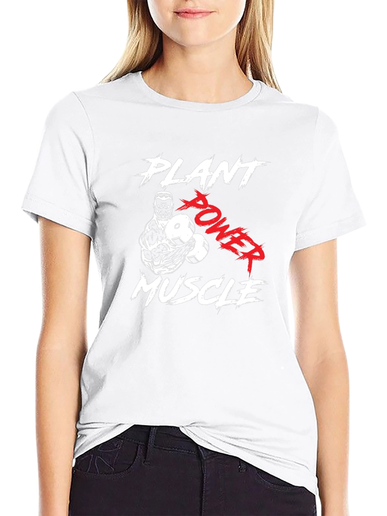 Plant Power Muscle T-Shirt - Black Gym Tee