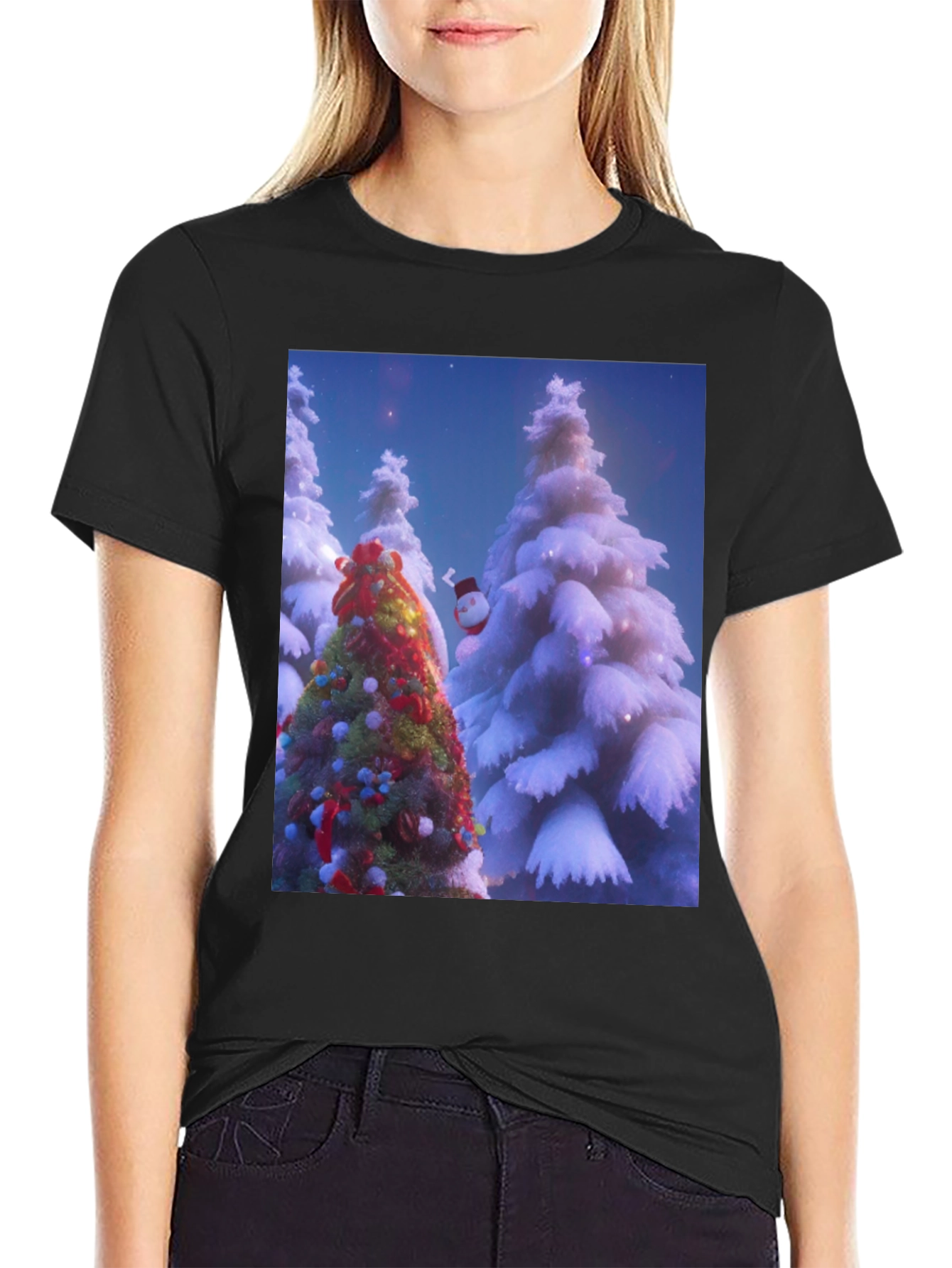 Christmas Trees Black T-Shirt