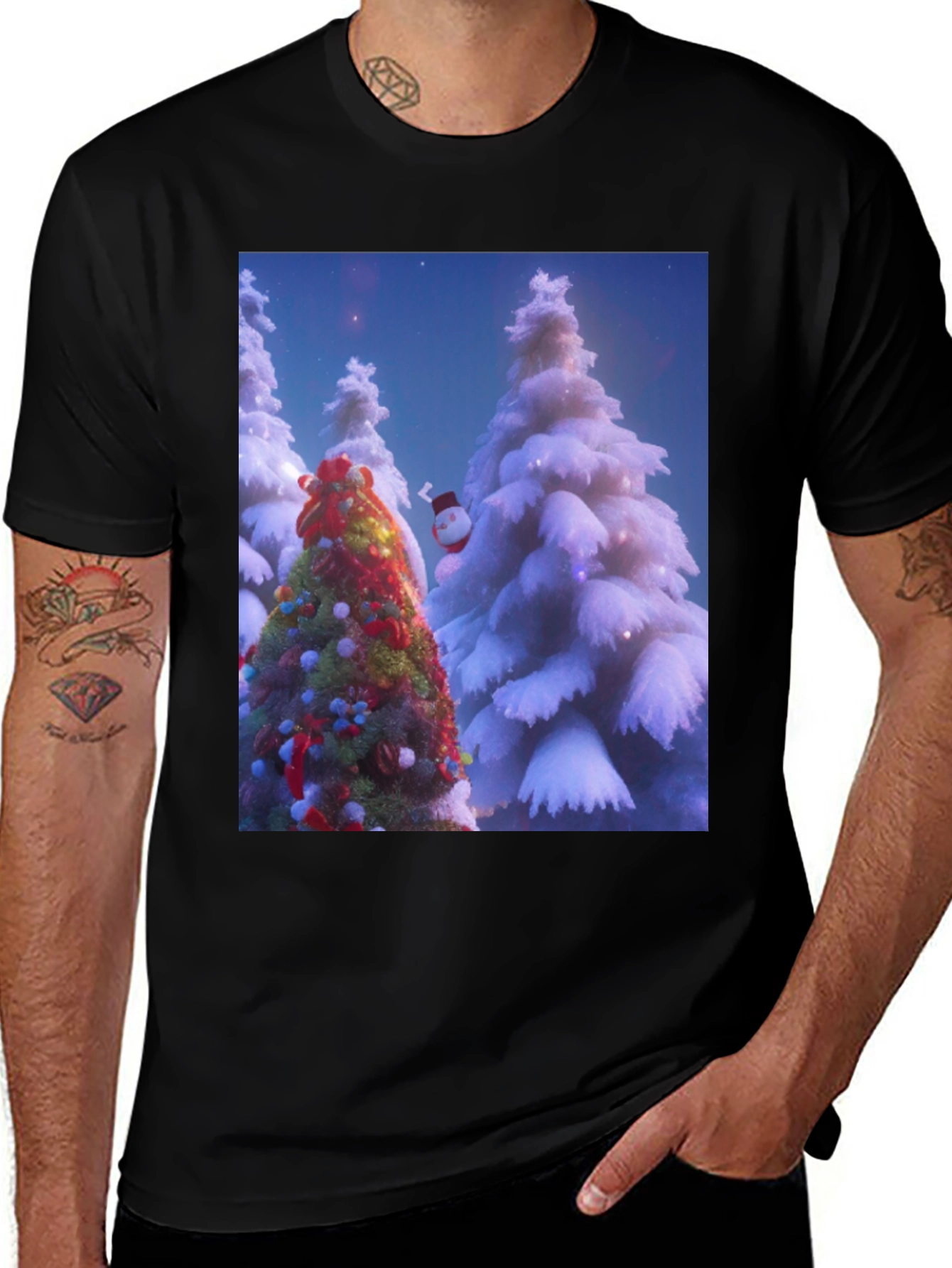 Christmas Trees Black T-Shirt
