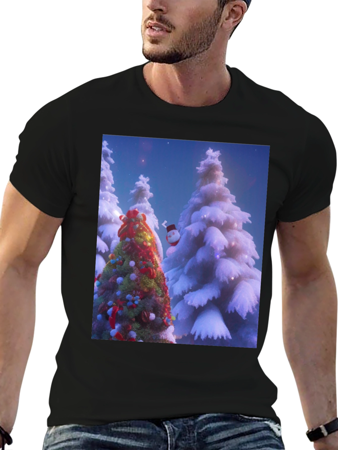 Christmas Trees Black T-Shirt