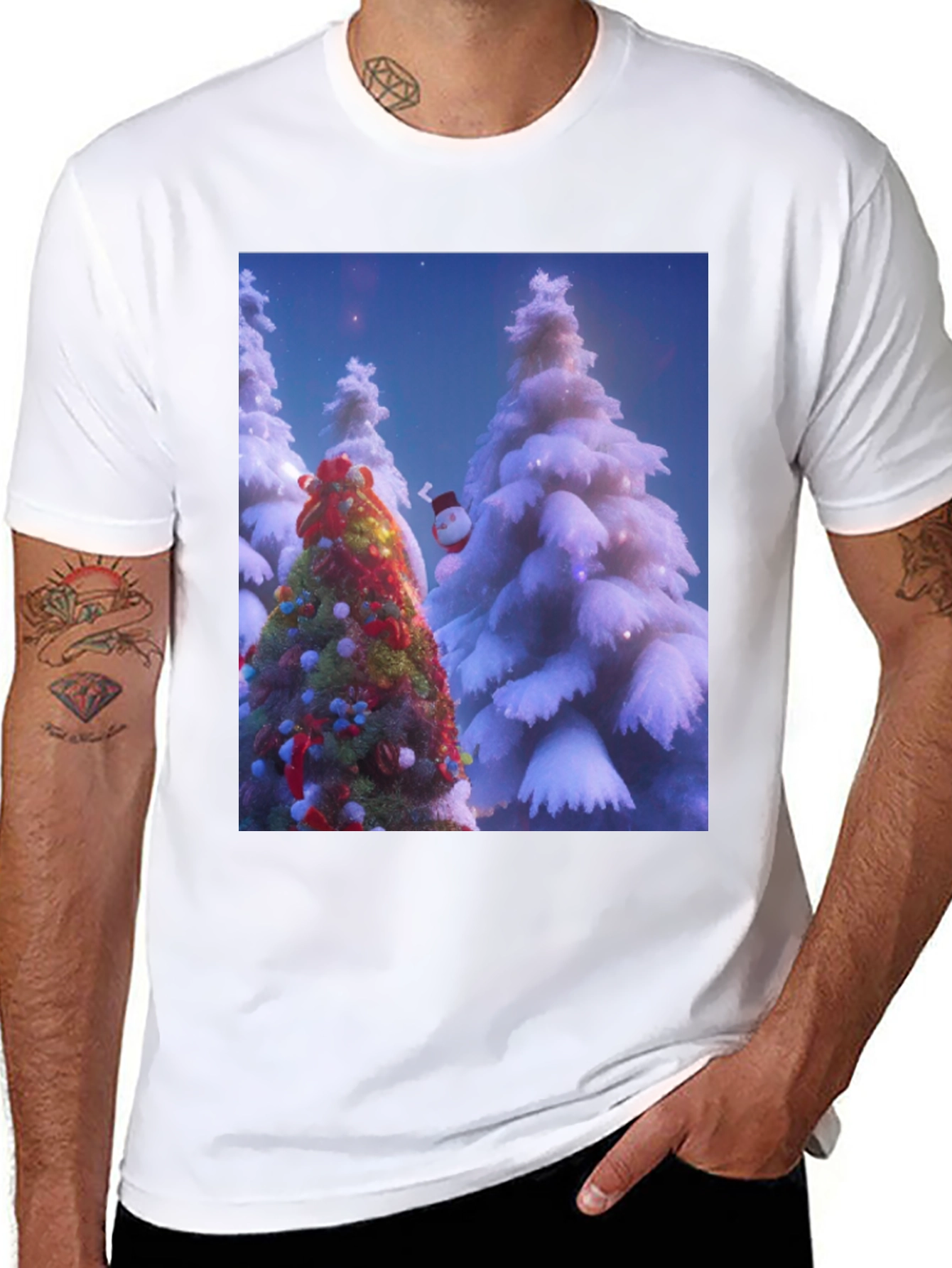 Christmas Trees Black T-Shirt