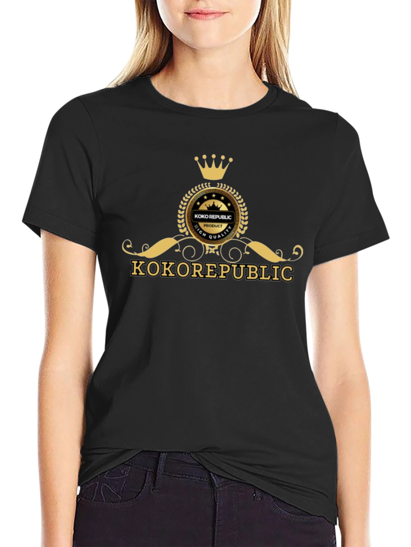 KOKO REPUBLIC Black Graphic Tee