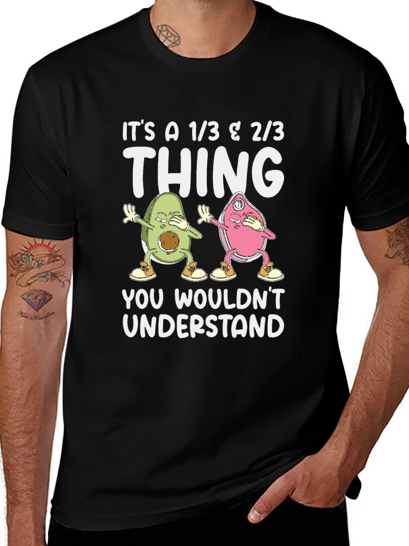 Funny 1/3 & 2/3 Avocado Dabbing Graphic Tee