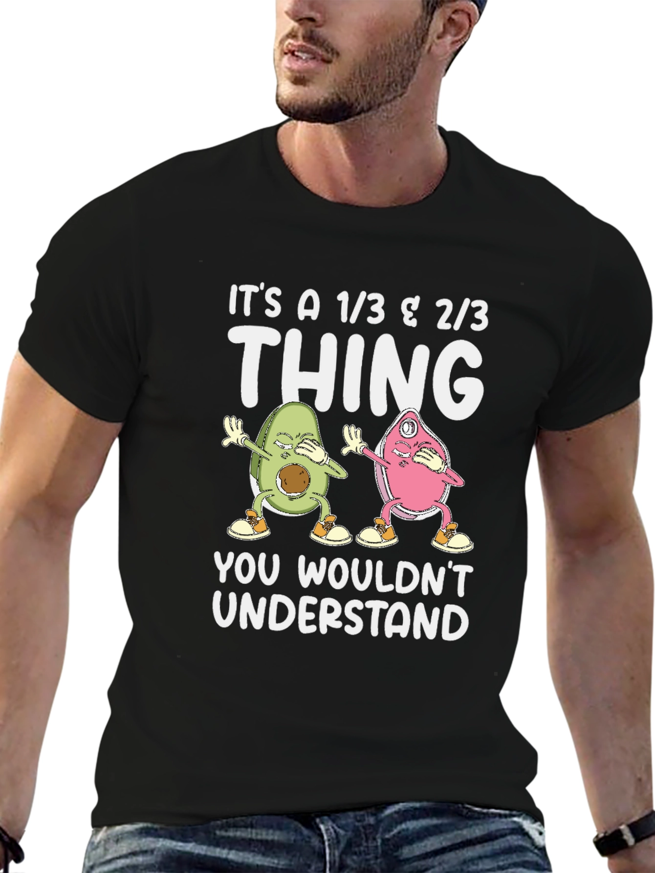 Funny 1/3 & 2/3 Avocado Dabbing Graphic Tee